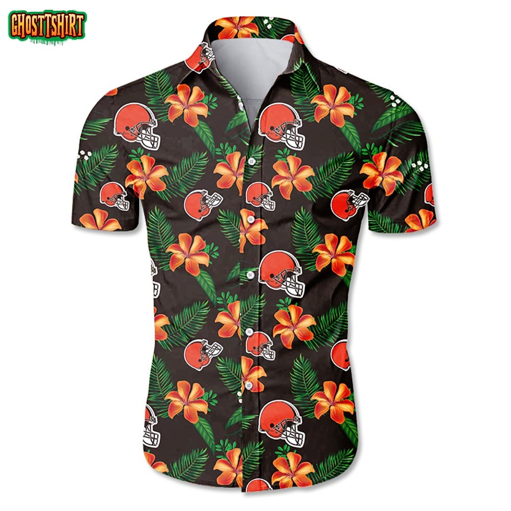 Cleveland Browns Hawaiian Shirt Tropical Flower summer 2020
