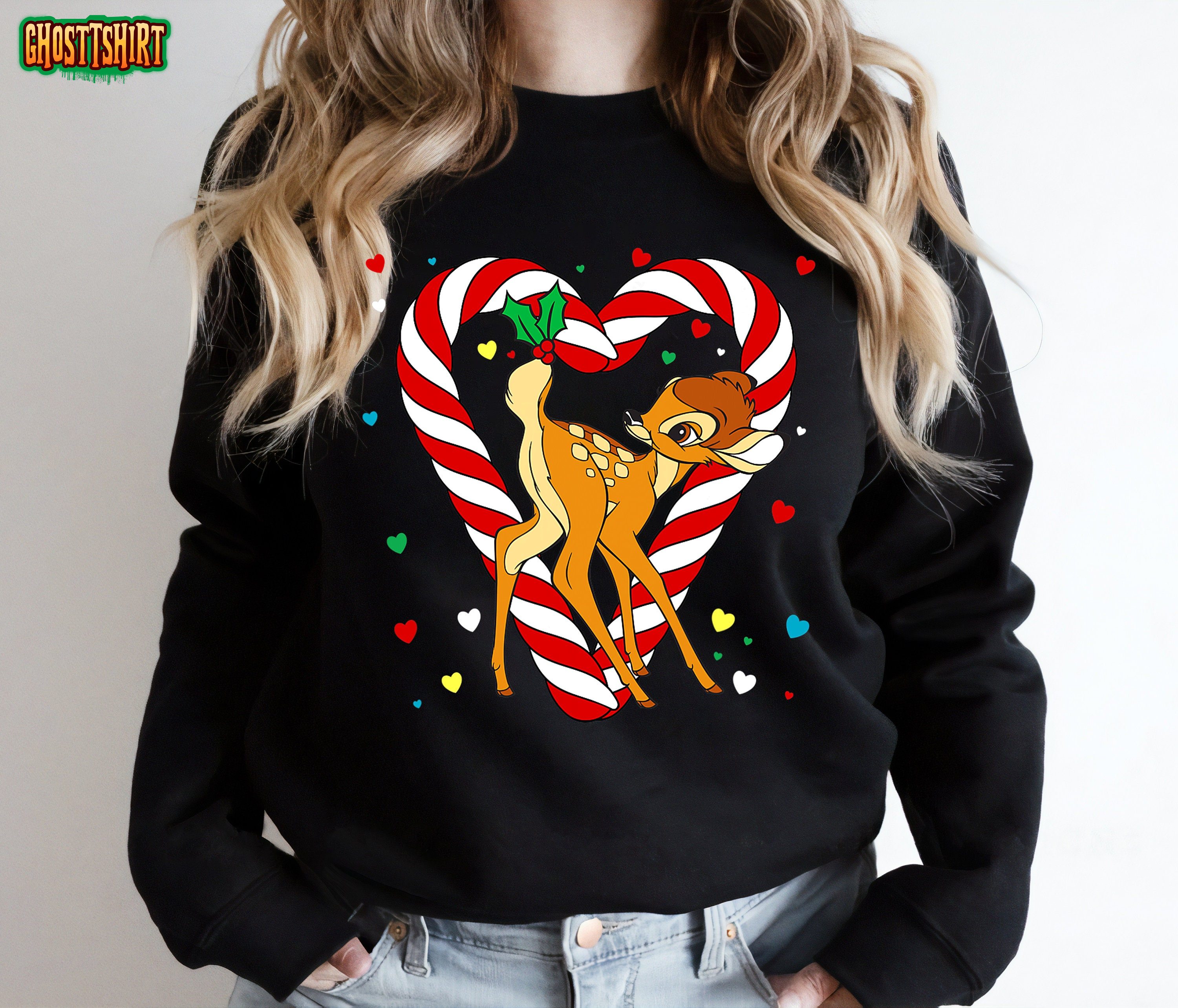 Disney Bambi Candy Cane Holiday Sweatshirt