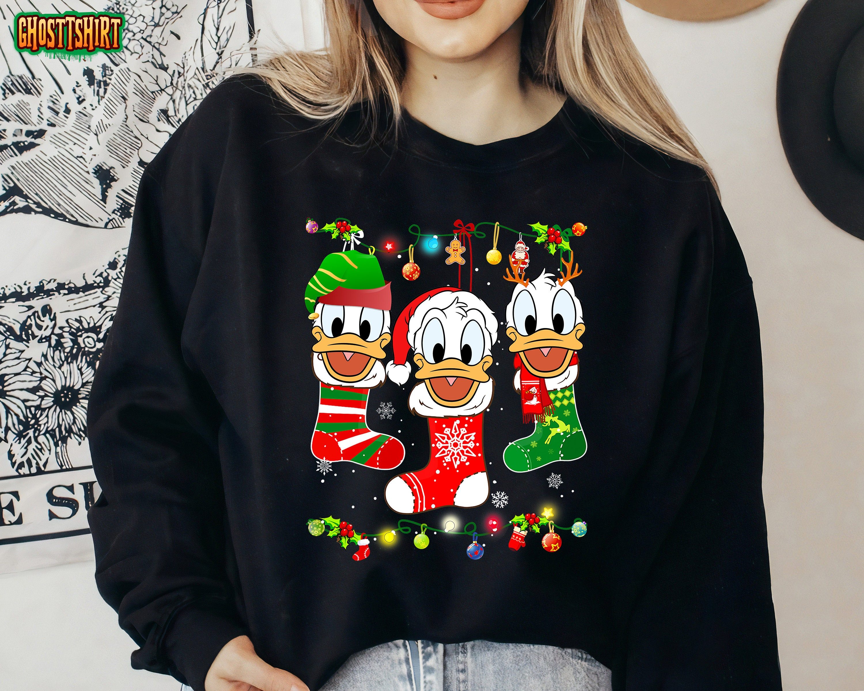 Disney Donald Duck Christmas Socks Sweatshirt