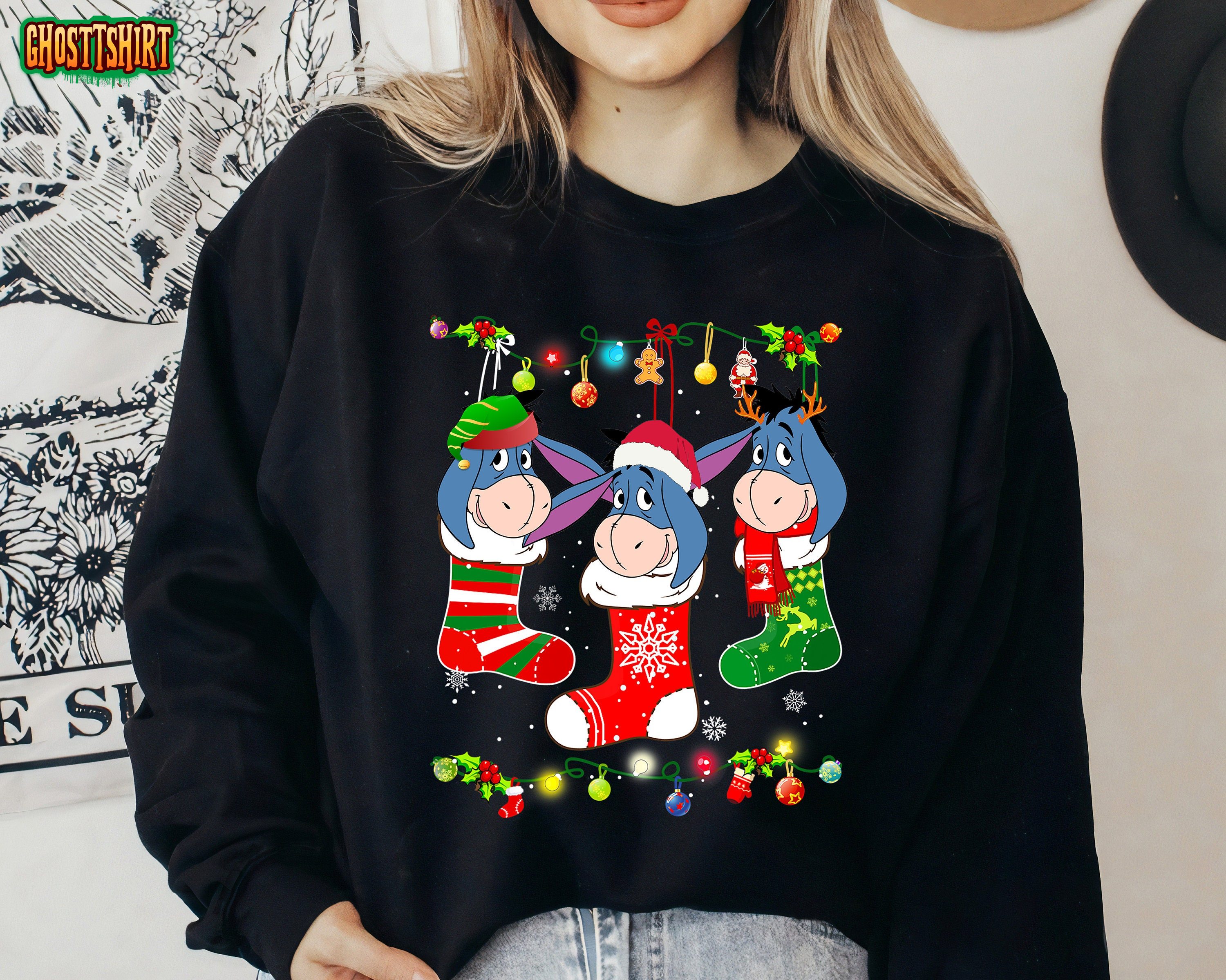 Disney Eeyore Christmas Socks Sweatshirt
