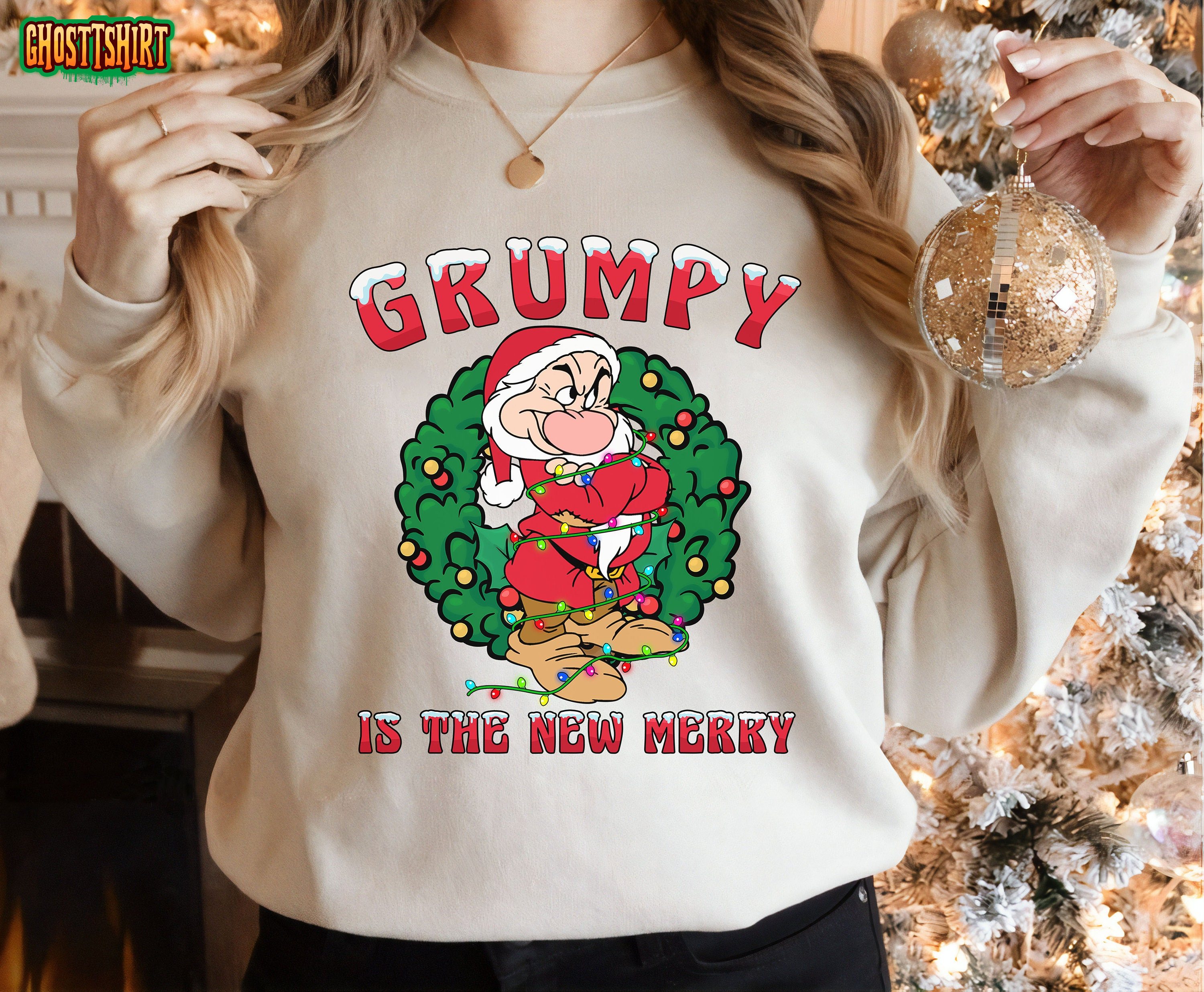 Disney Grumpy Dwarf Christmas Light Grumpy Is The New Merry Sweatshirt