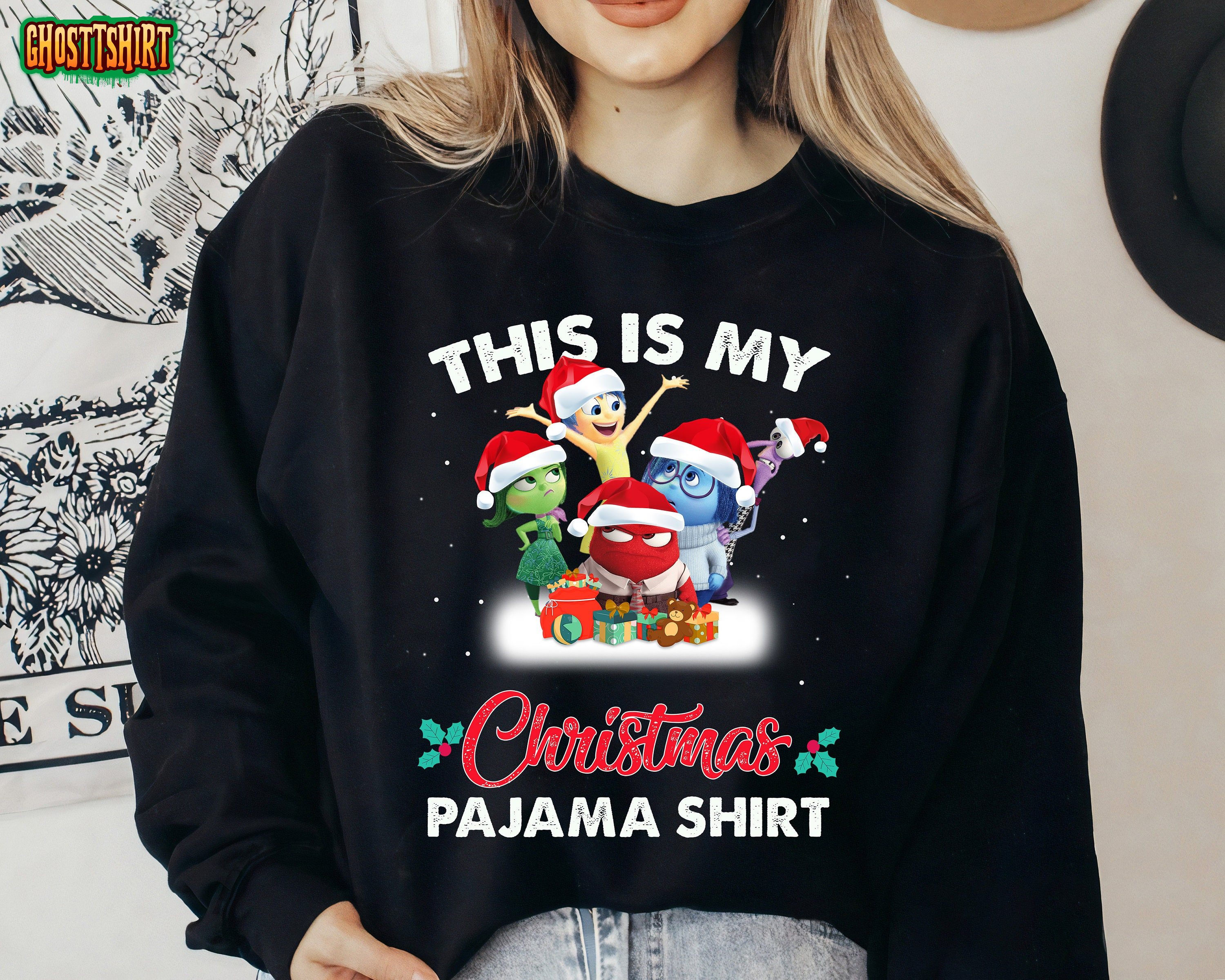 Disney Inside Out Chirtsmas Lights Presents Sweatshirt