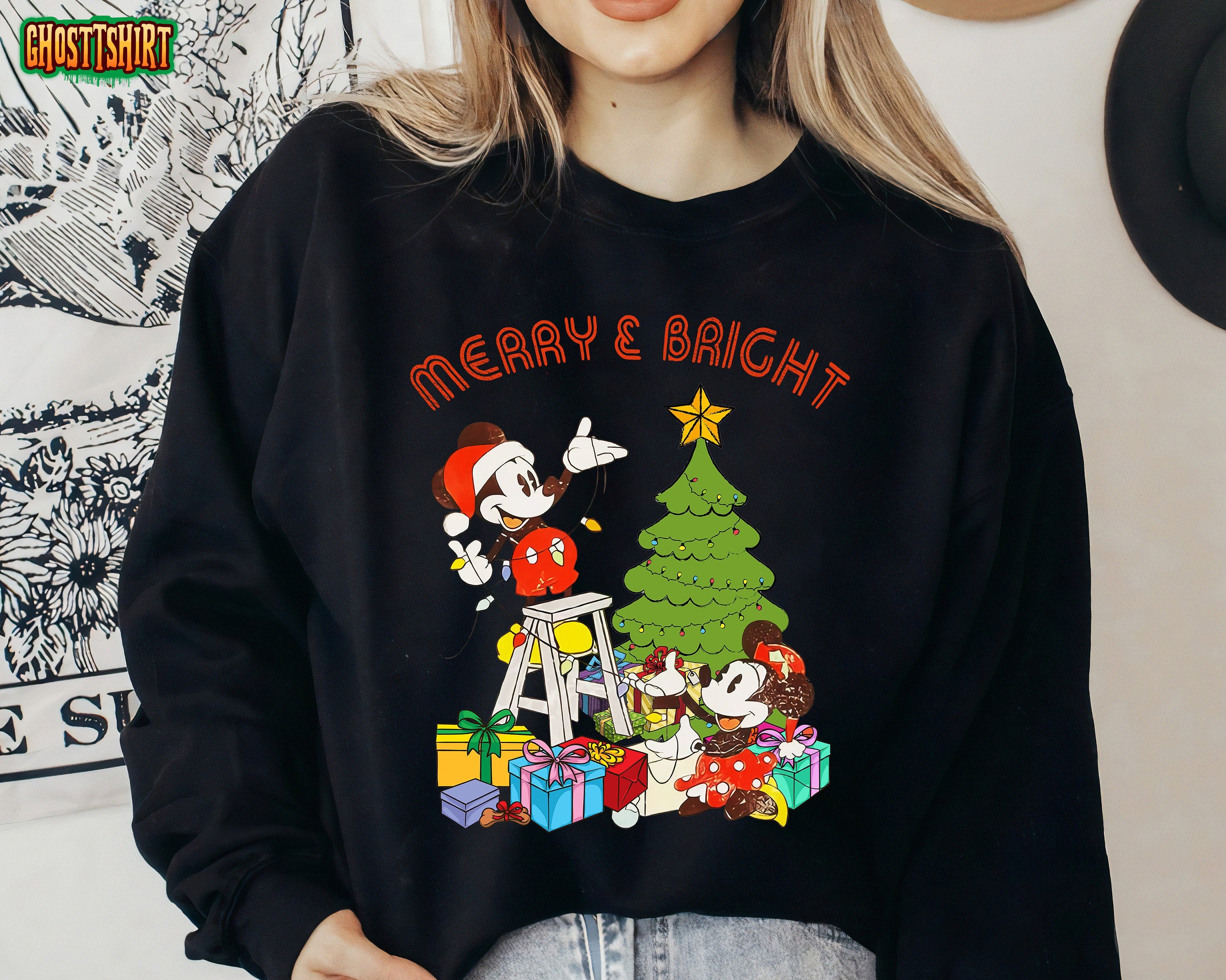 Disney Mickey and Friends Christmas Merry And Bright Sweatshirt