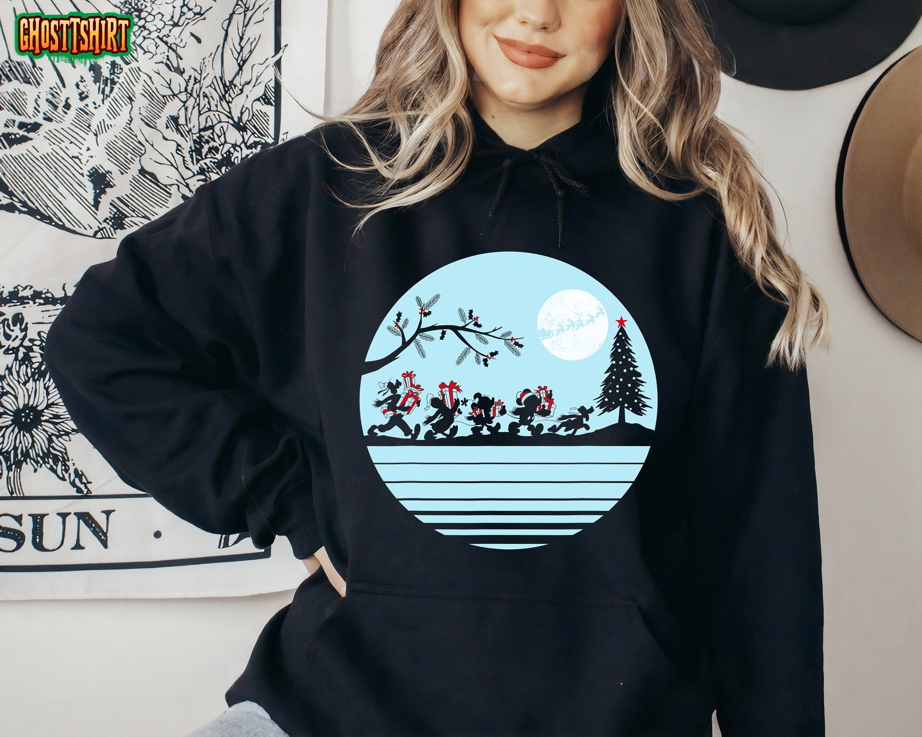 Disney Mickey and Friends Holiday Gifts Silhouette Sweatshirt