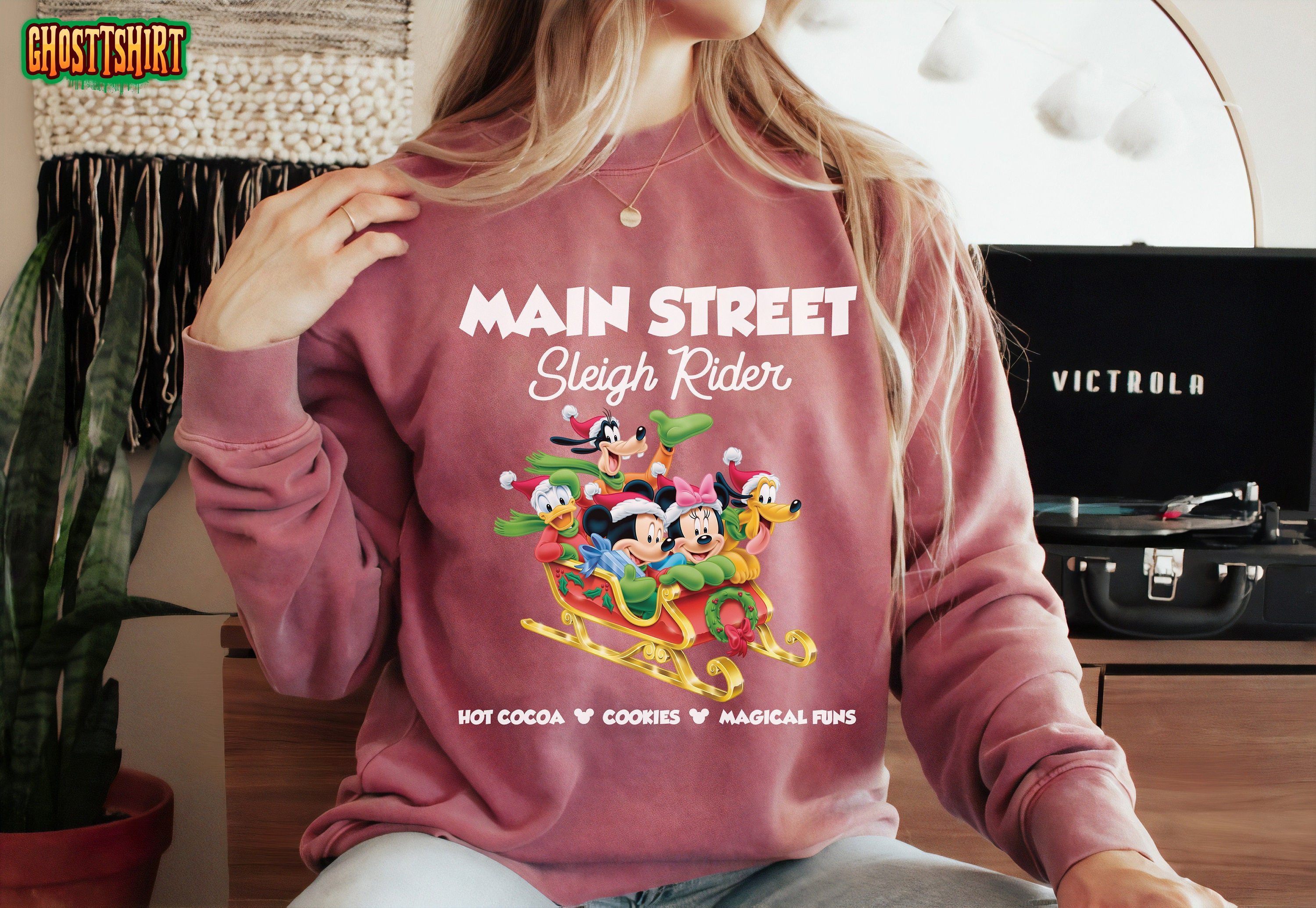 Disney Mickey and Friends Main Street Sleigh Rider Sweatshirt