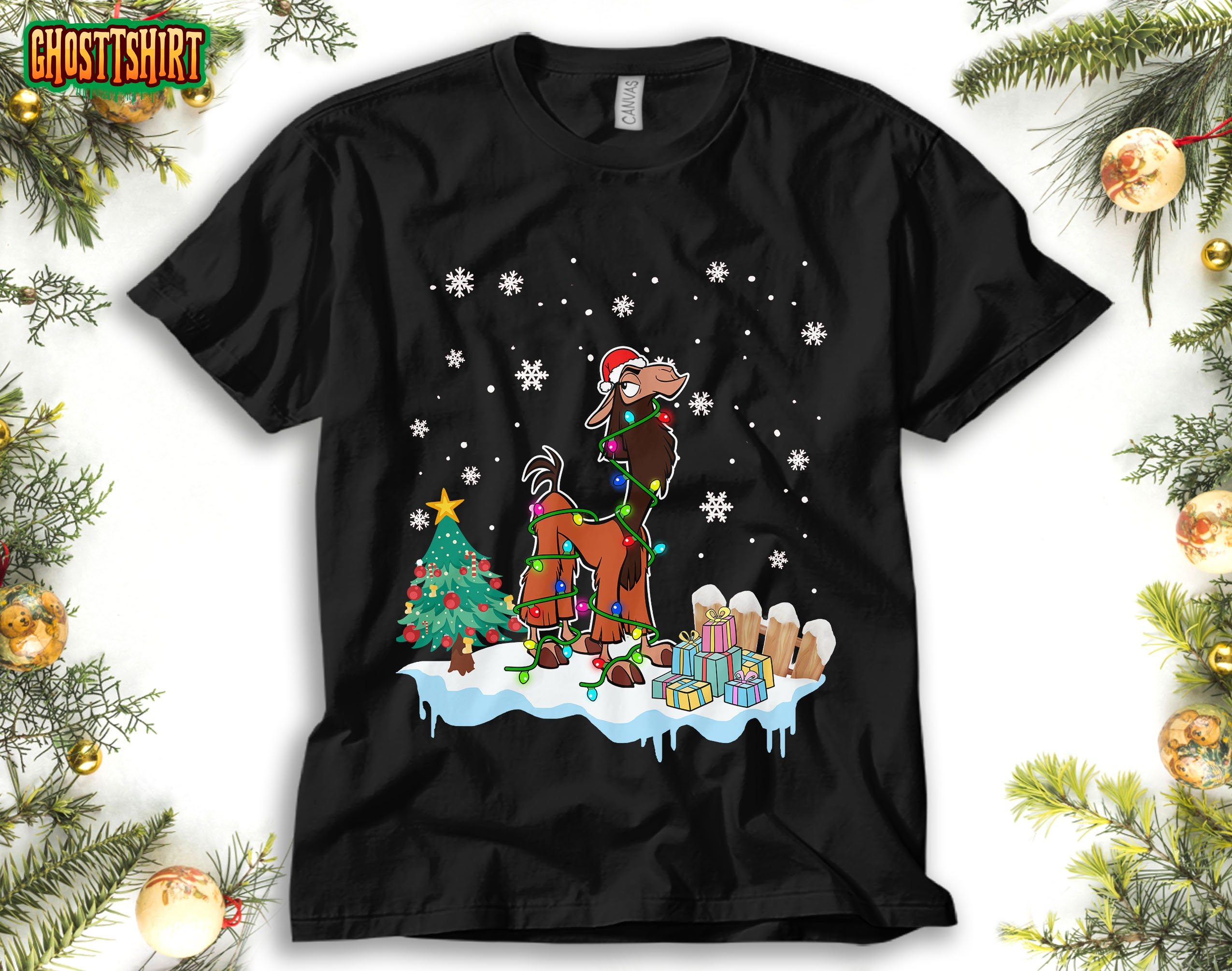 Disney The Emperor’s New Groove Kuzco Llama Christmas Lights T-Shirt