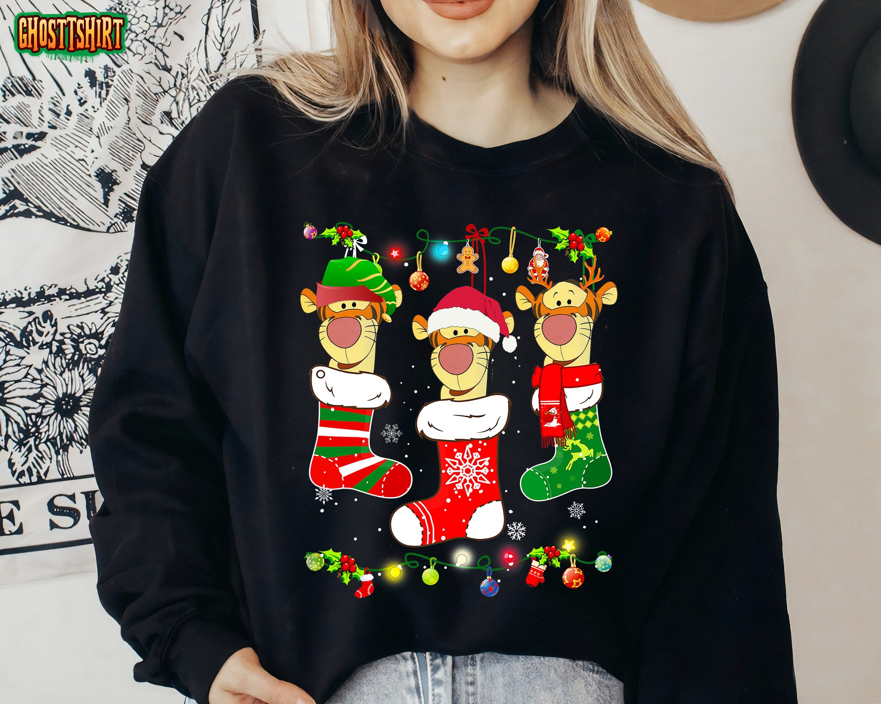 Disney Tigger Christmas Socks Sweatshirt