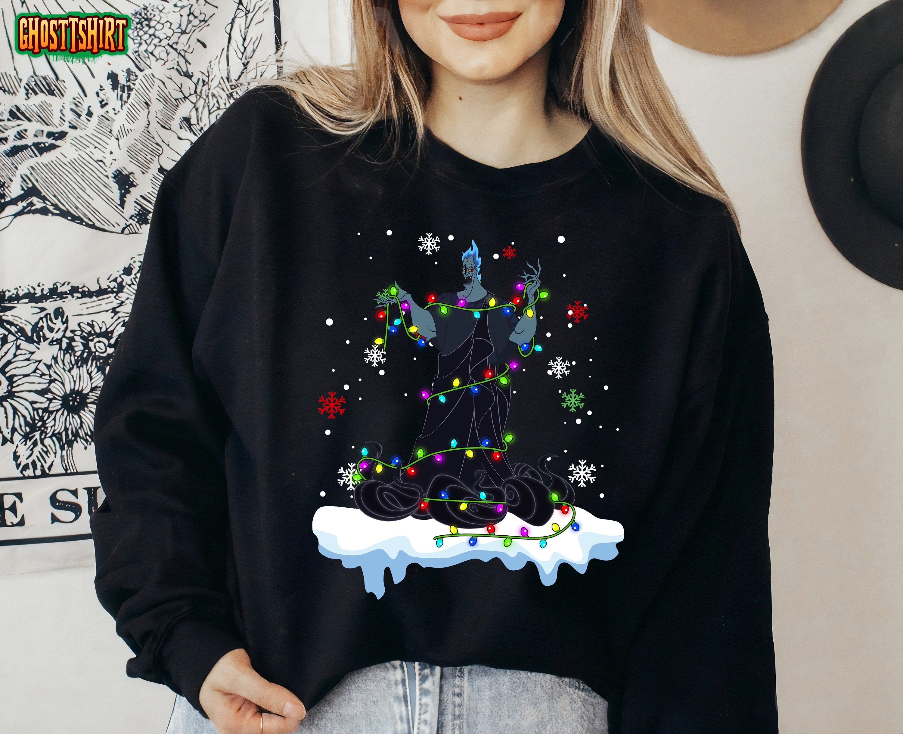 Disney Villains Hades Chirtsmas Light Sweatshirt