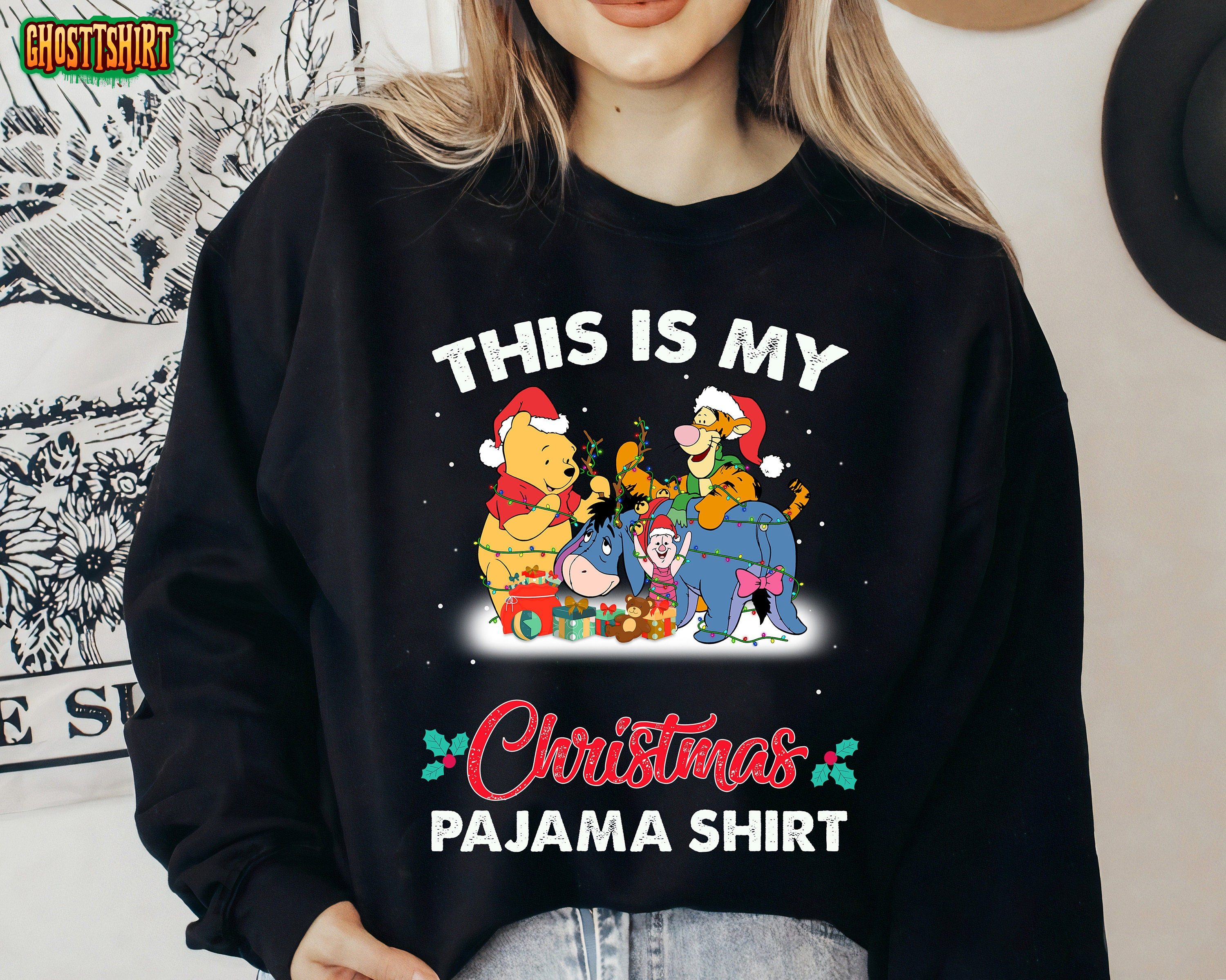 Disney Winnie The Pooh Chirtsmas Lights Presents Sweatshirt