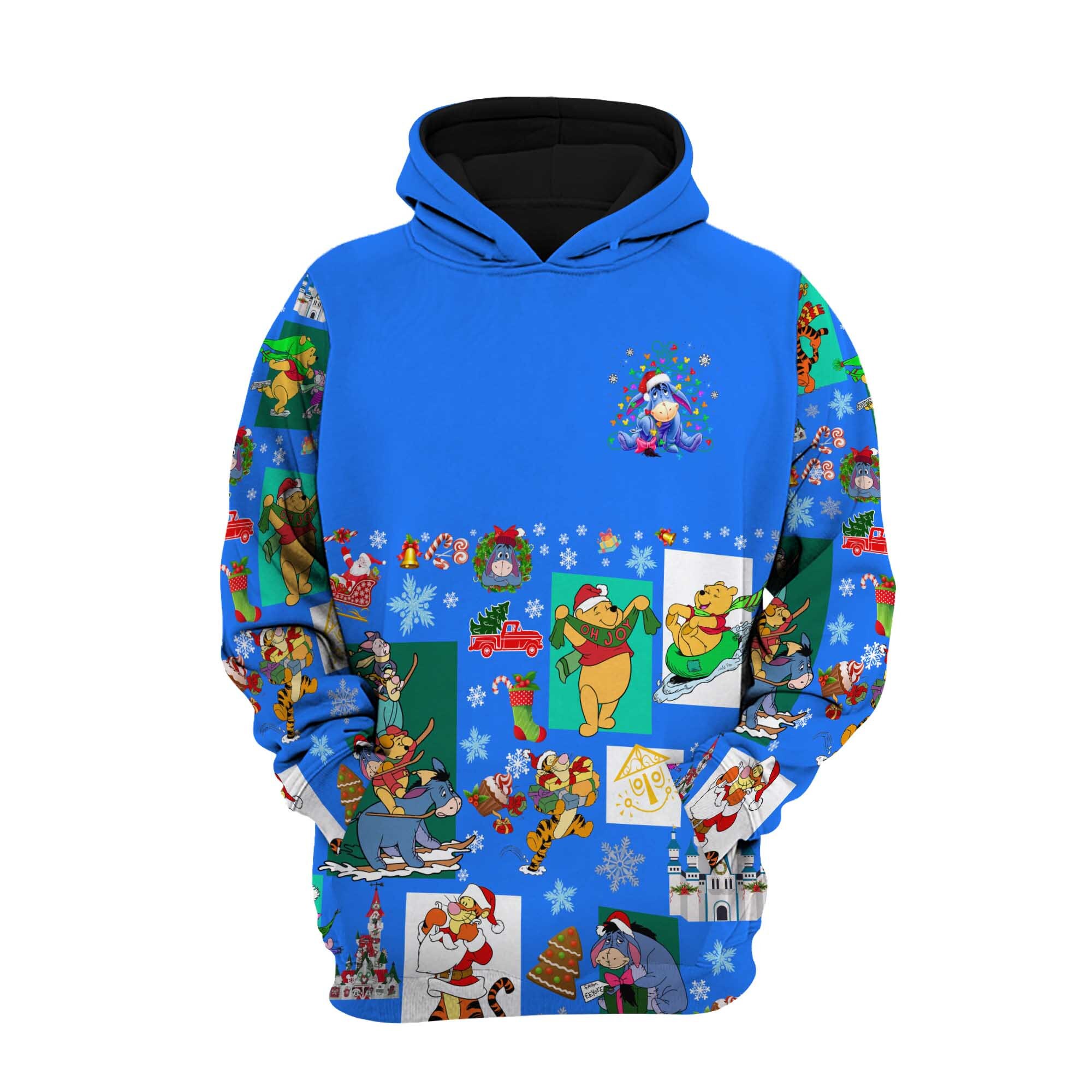 Eeyore Donkey Blue Christmas Disney 3D Hoodie