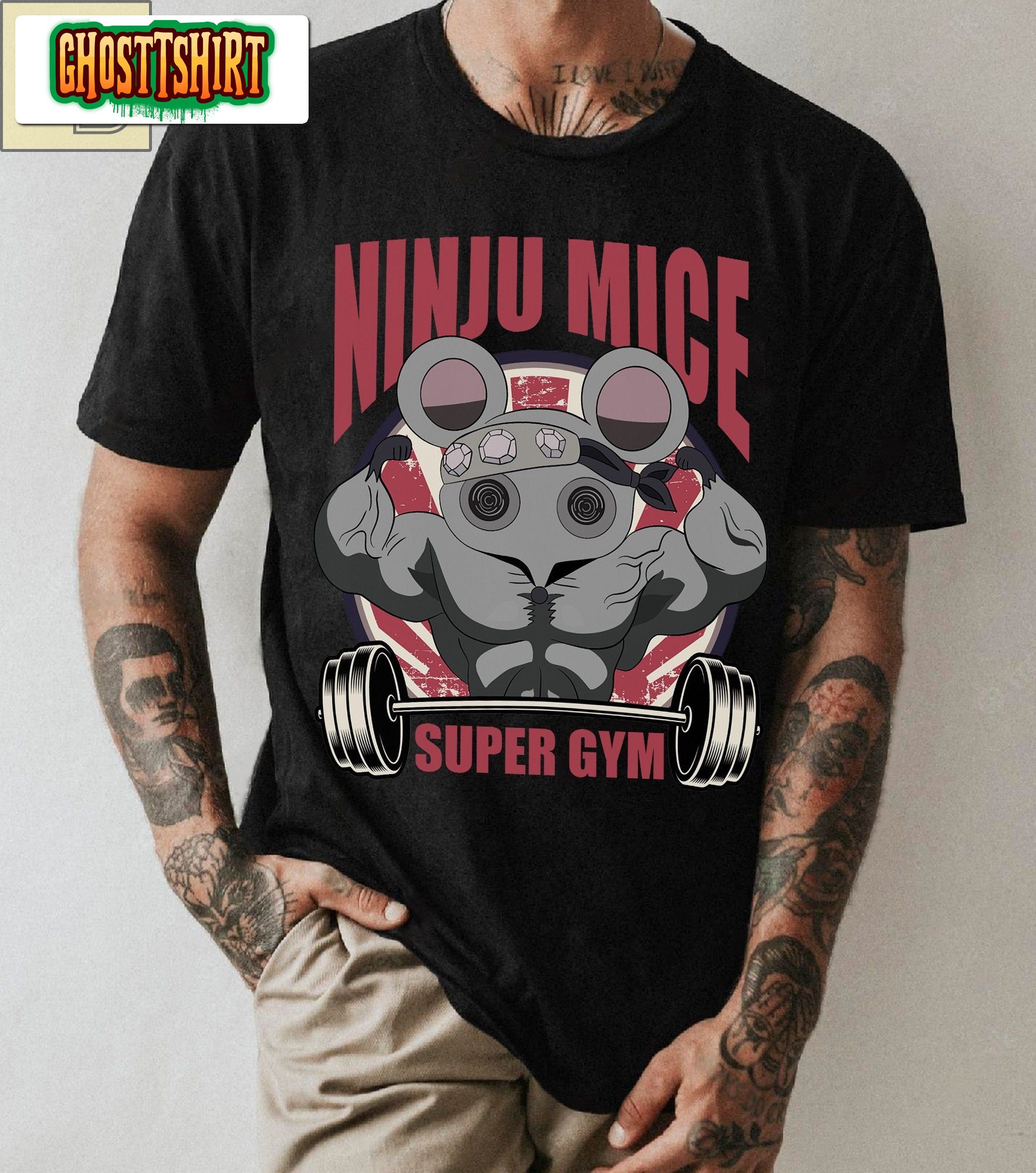 Funny Ninju Mice Gymer T Shirt For Men Women 2217