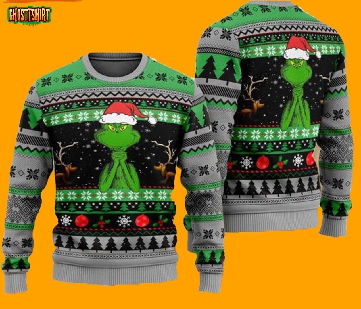 Grinch Ugly Christmas Sweater For Men & Women