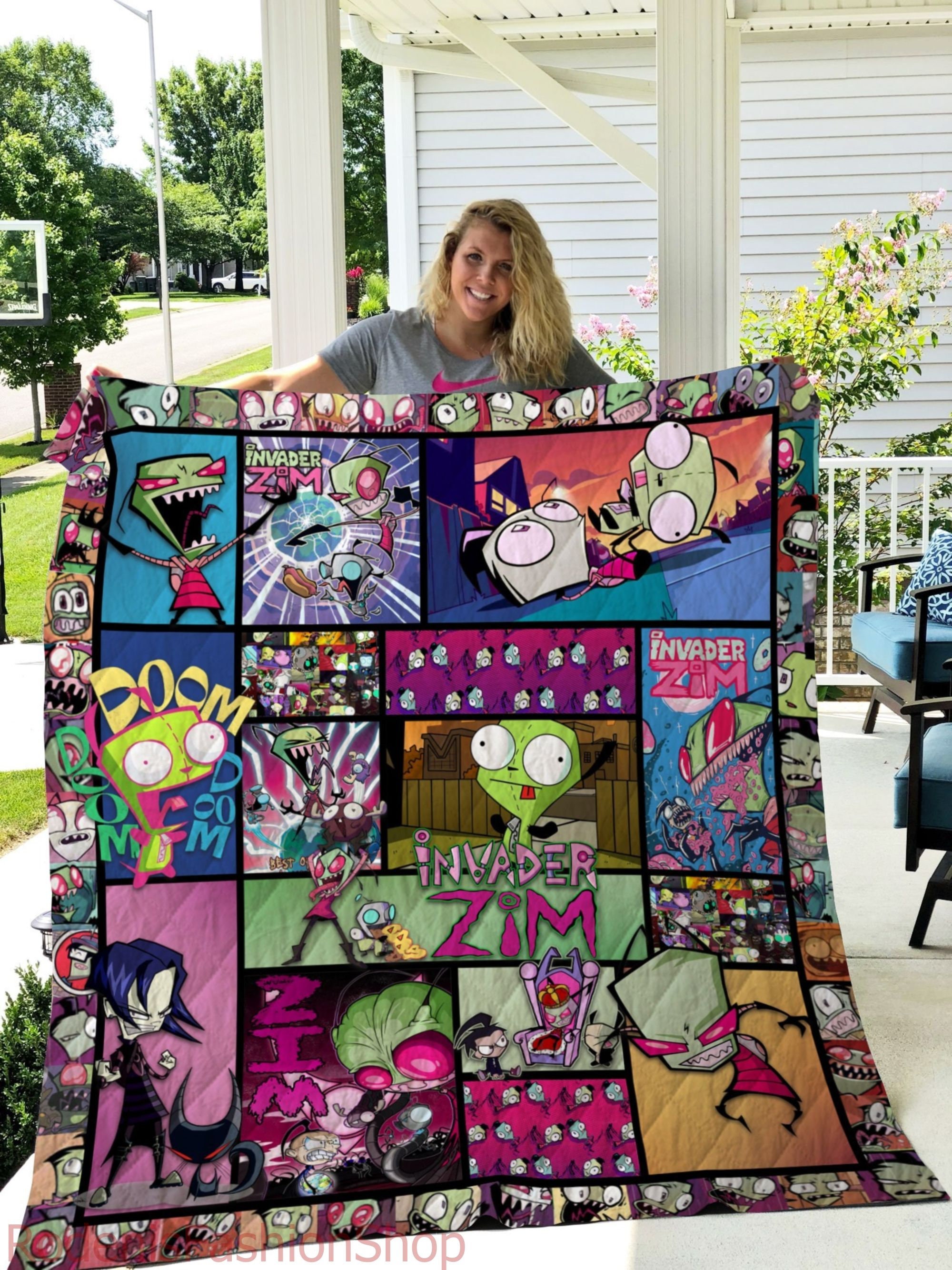 Invader Zim 3 D Movie Cartoon Animated Series Quilt Blanket