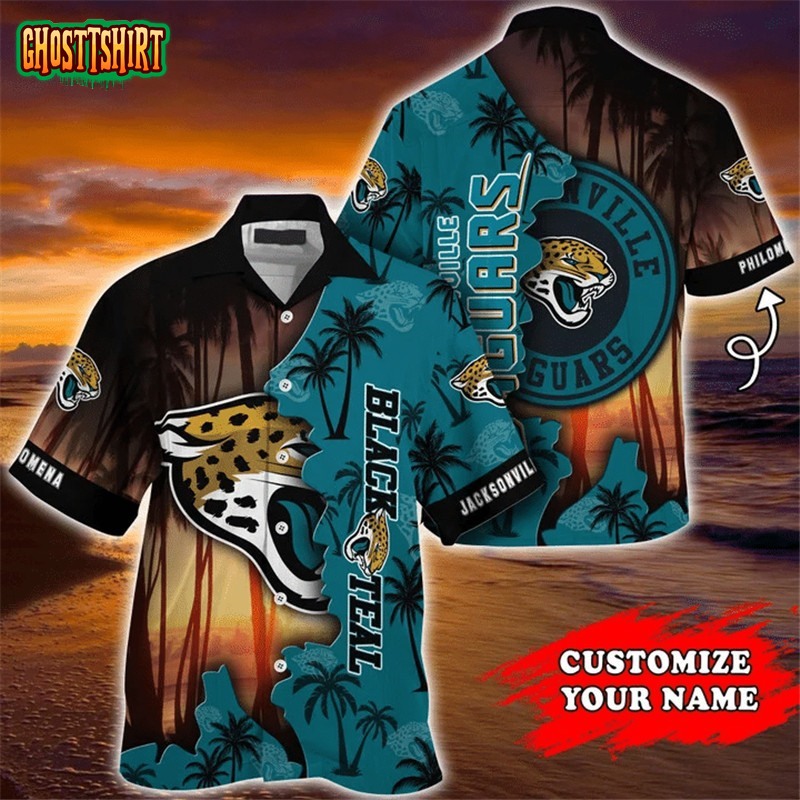 Jacksonville Jaguars Teal Yellow Hawaiian Shirt And Short - Tagotee