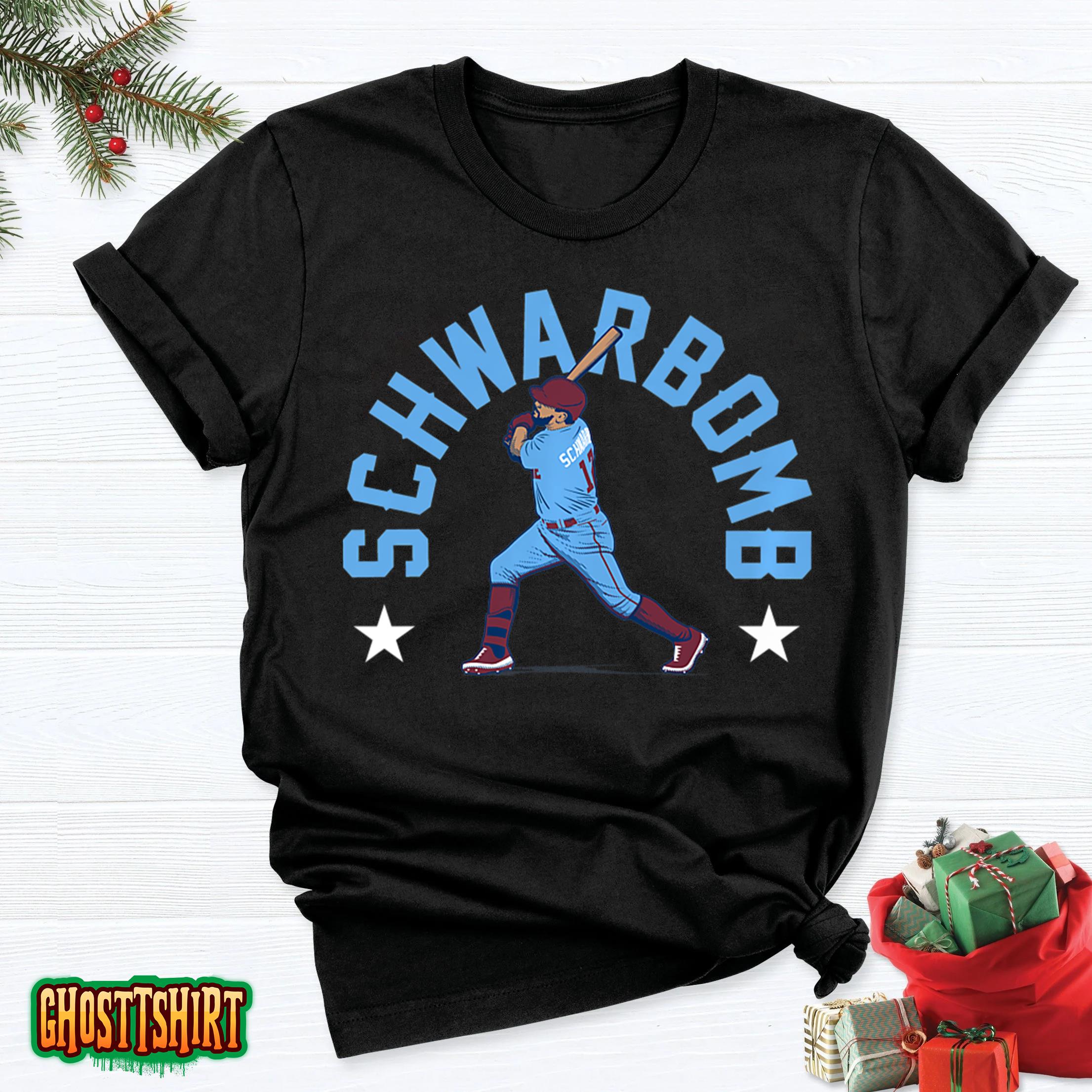 theCityOfBrotherlyLoveTshirts Kyle Schwarber schwarbomb Philadelphia Baseball Fan T Shirt Crewneck Sweatshirt / Red / Small