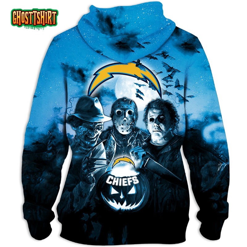 18% OFF Los Angeles Chargers Hoodies 3D Halloween Horror Night Sweatshirt  Pull – 4 Fan Shop