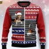 Xmas Flamingos Ride Red Truck Ugly Sweater