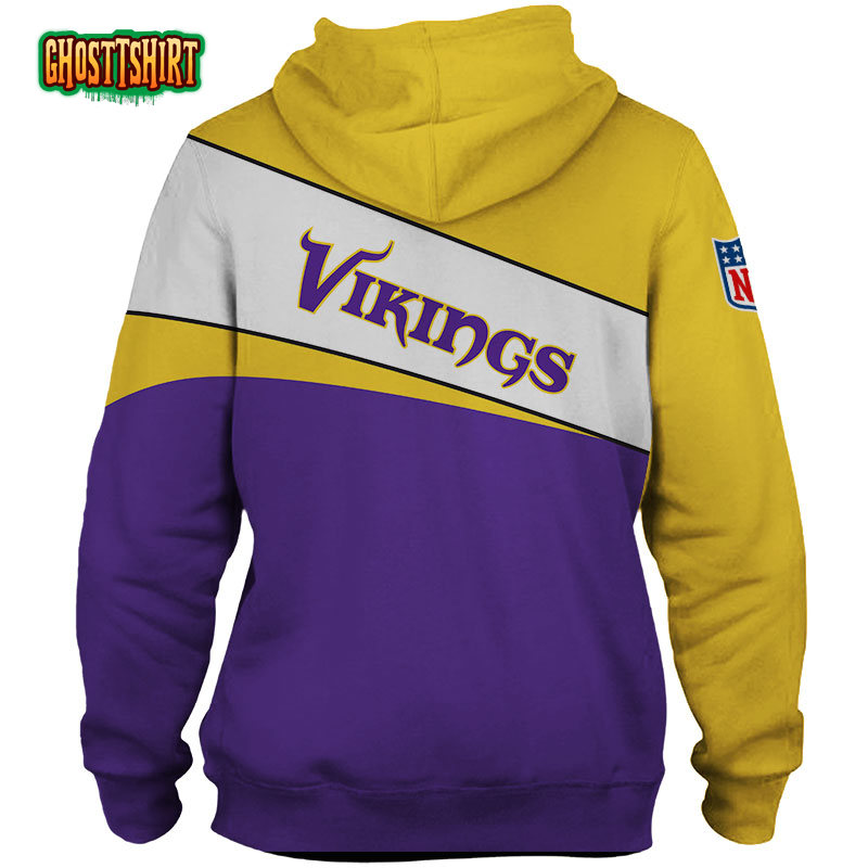 Men's '47 Minnesota Vikings Heather Gray Gridiron Lace-Up Pullover Hoodie