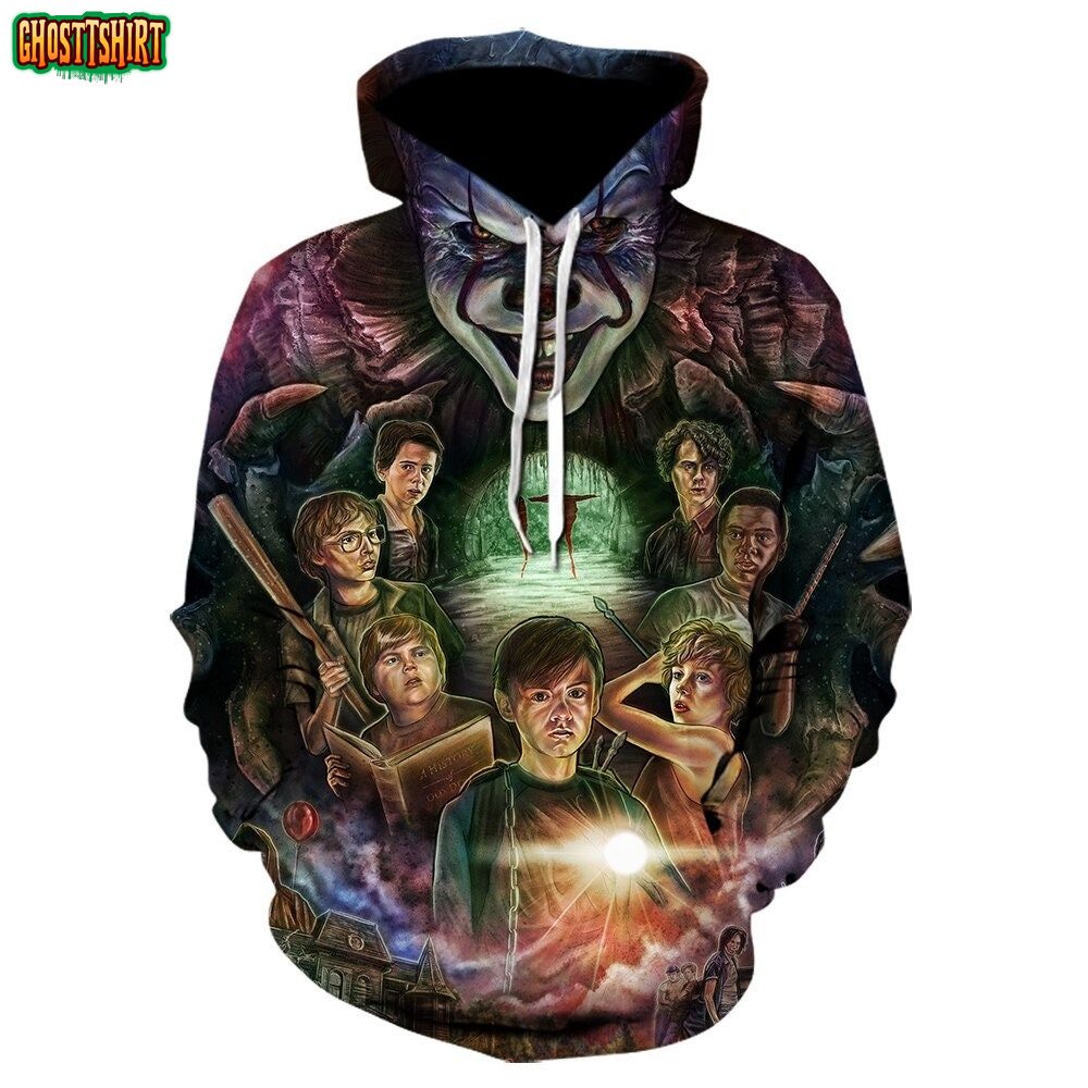 Movie IT Pennywise Horror 3D Hoodie Cosplay Tee