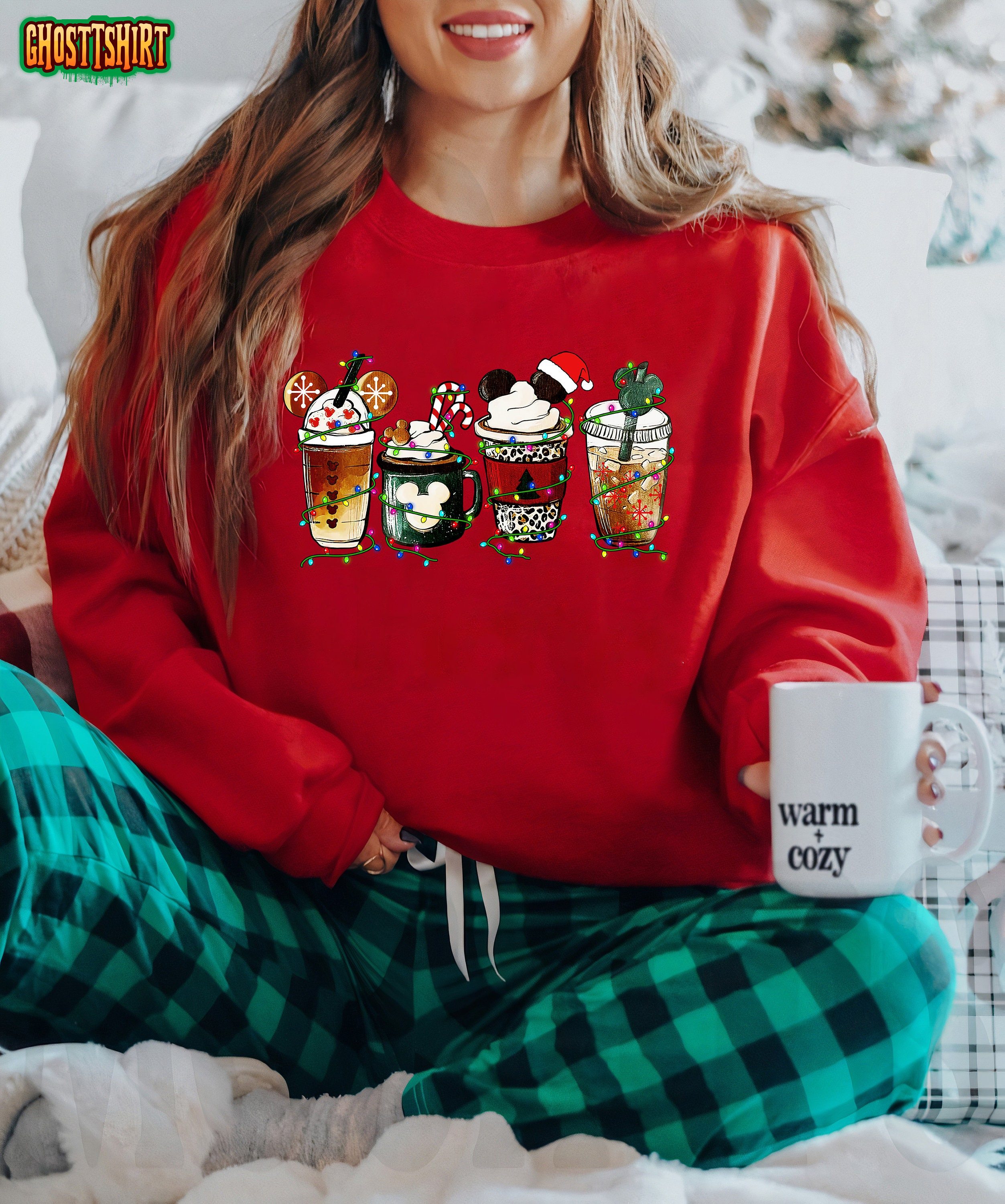 Peppermint Iced Latte Snowmen Christmas T-Shirt