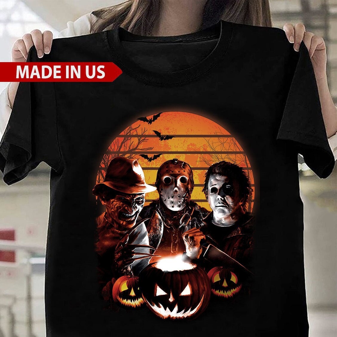 Retro Vintage Halloween Characters T-Shirt