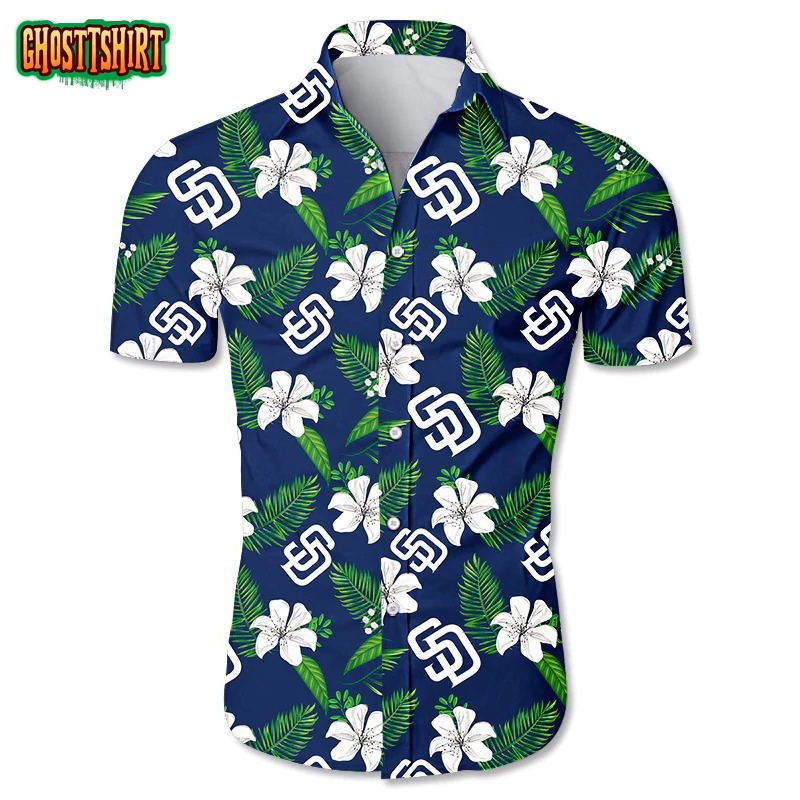 San Diego Padres Hawaiian shirt Tropical flower gift for fans
