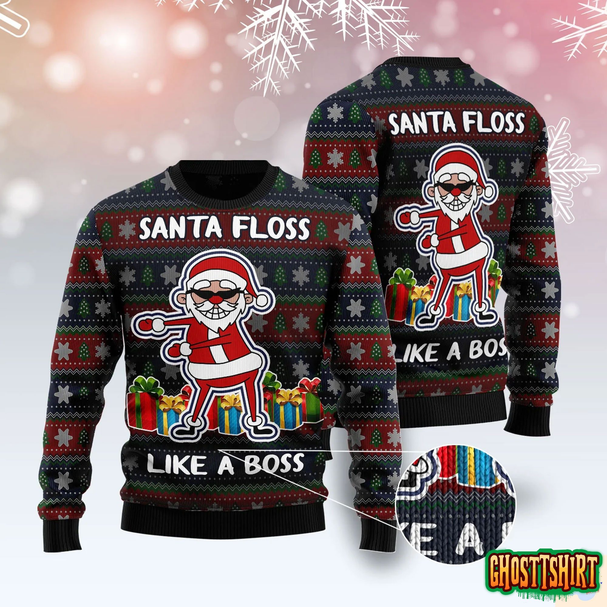 Santa Floss  Ugly Christmas Sweater