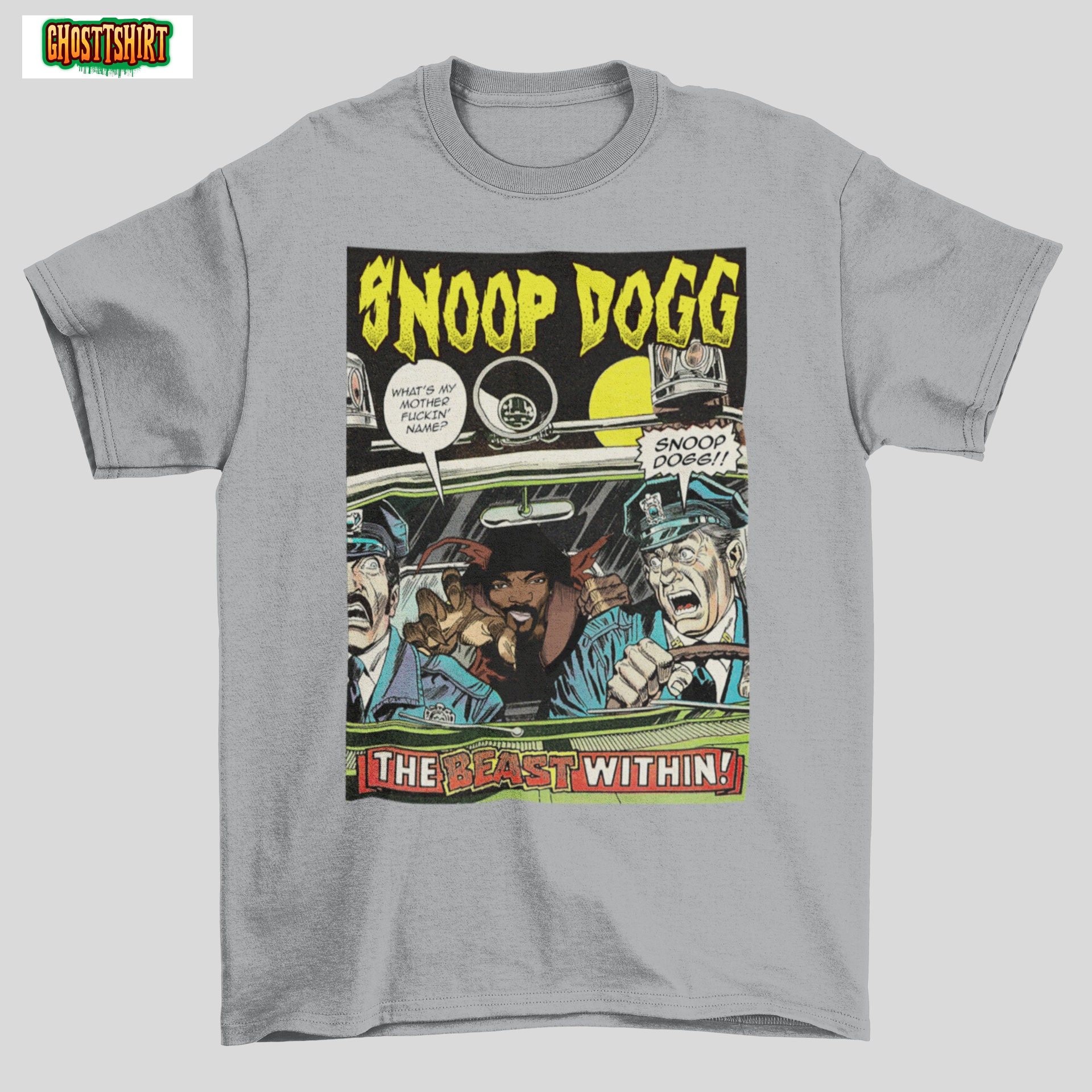 Snoop Dogg Inspired Comic Book Rap Graphic Tee Vintage 90's Style