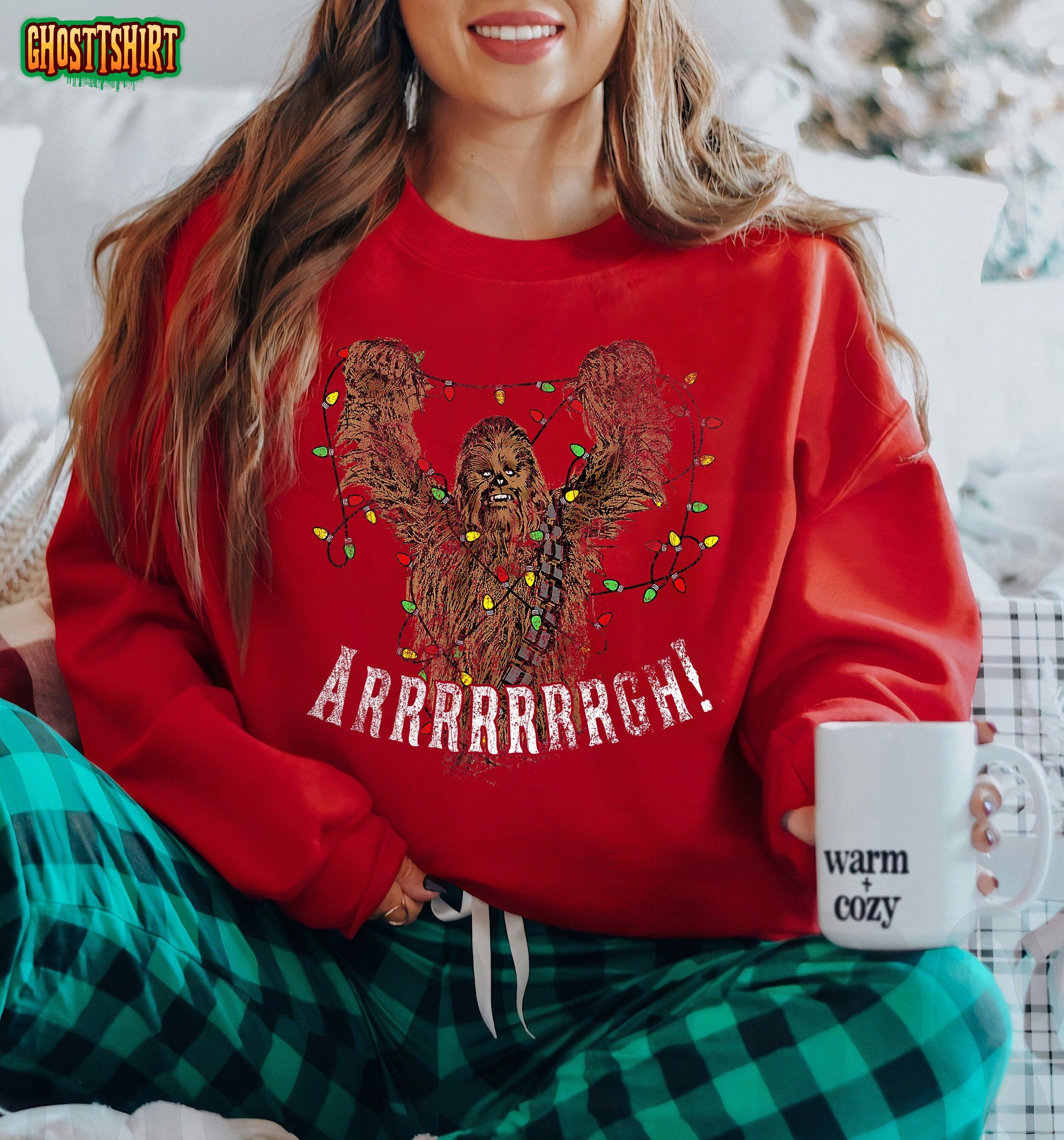 Star Wars Chewbacca Roar Christmas Lights Graphic Sweatshirt