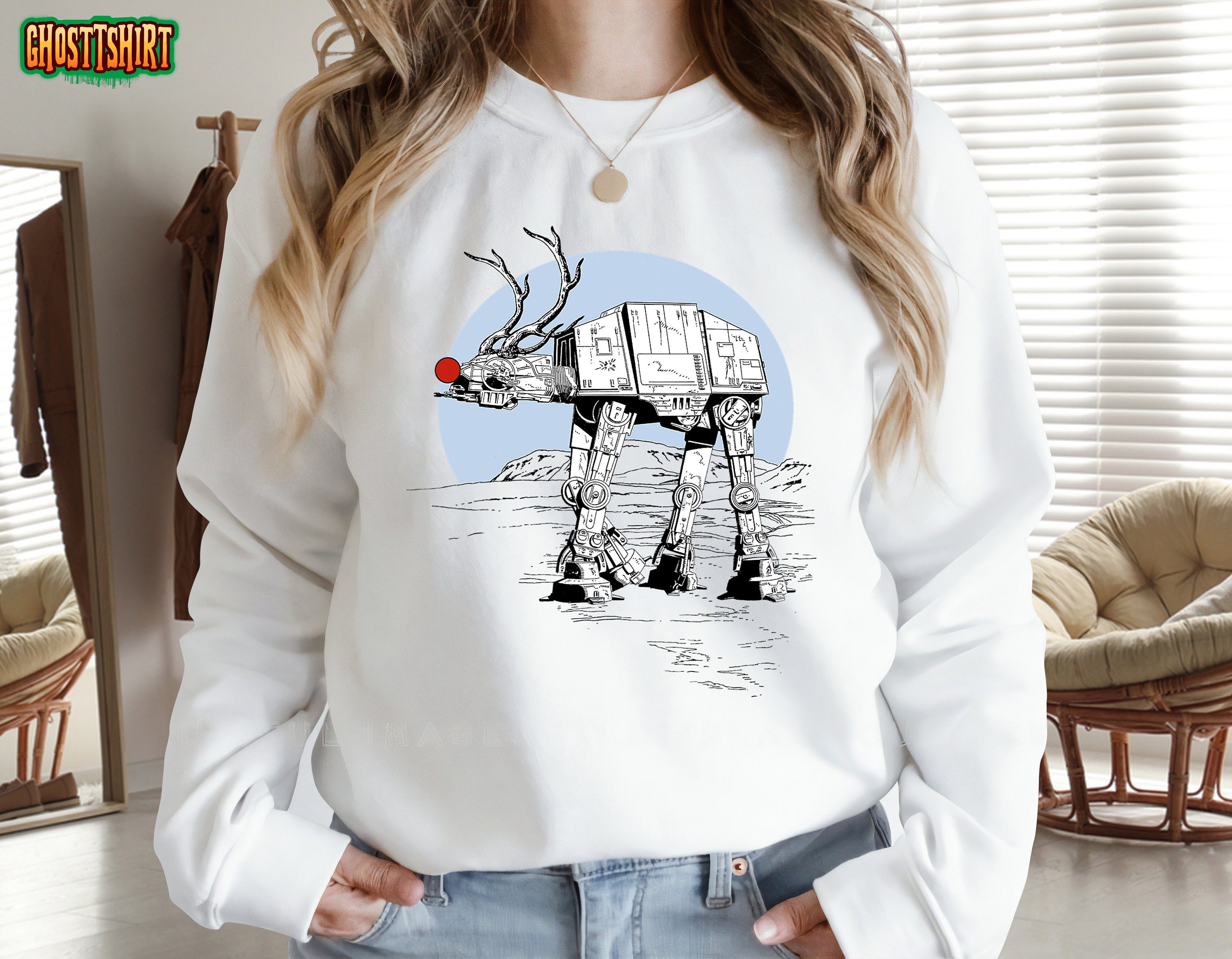 Star Wars Rudolph AT-AT Walker Christmas Graphic Sweatshirt