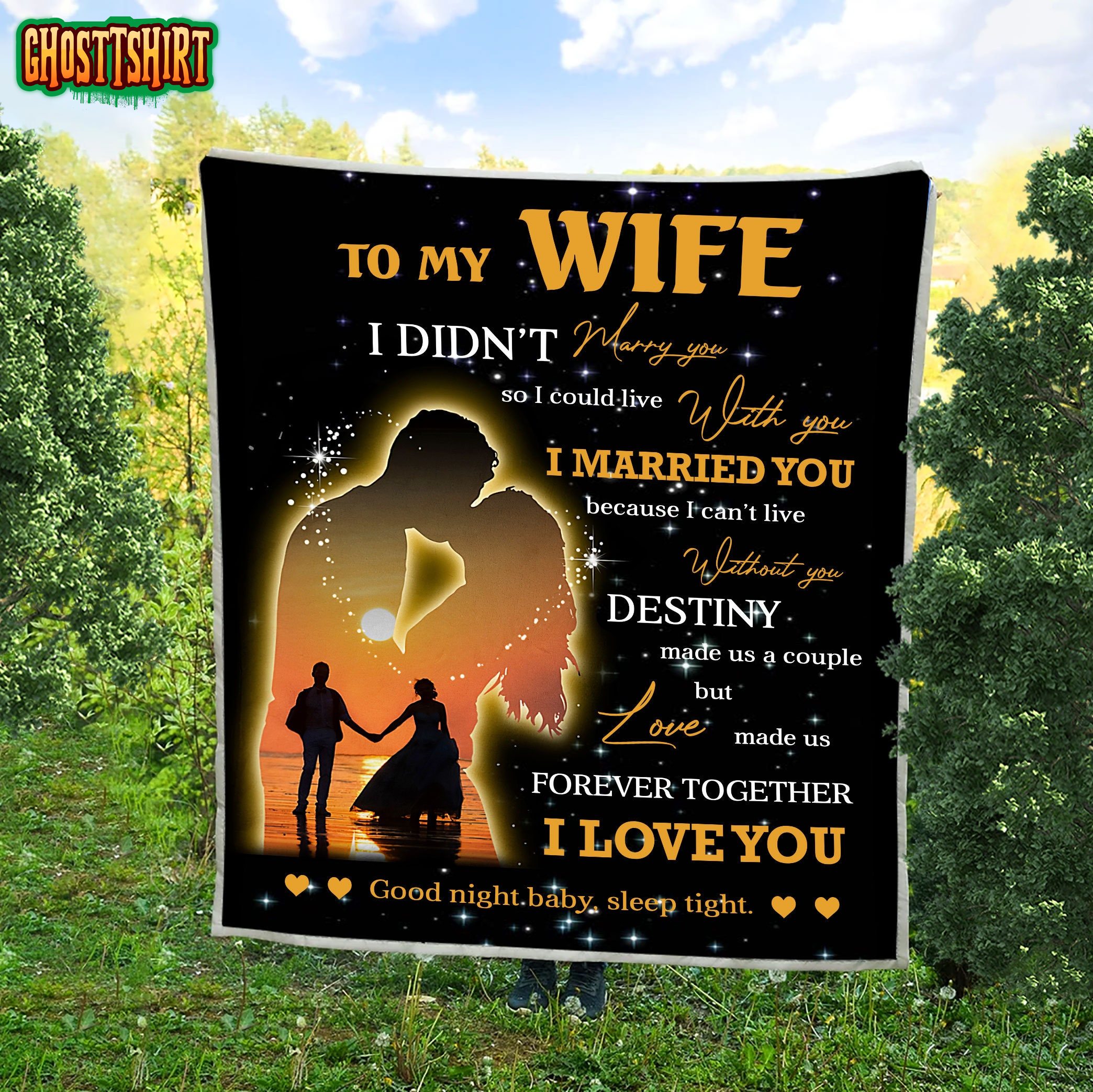 To My Wife Blanket I Married You Quilt Fleece Blanket