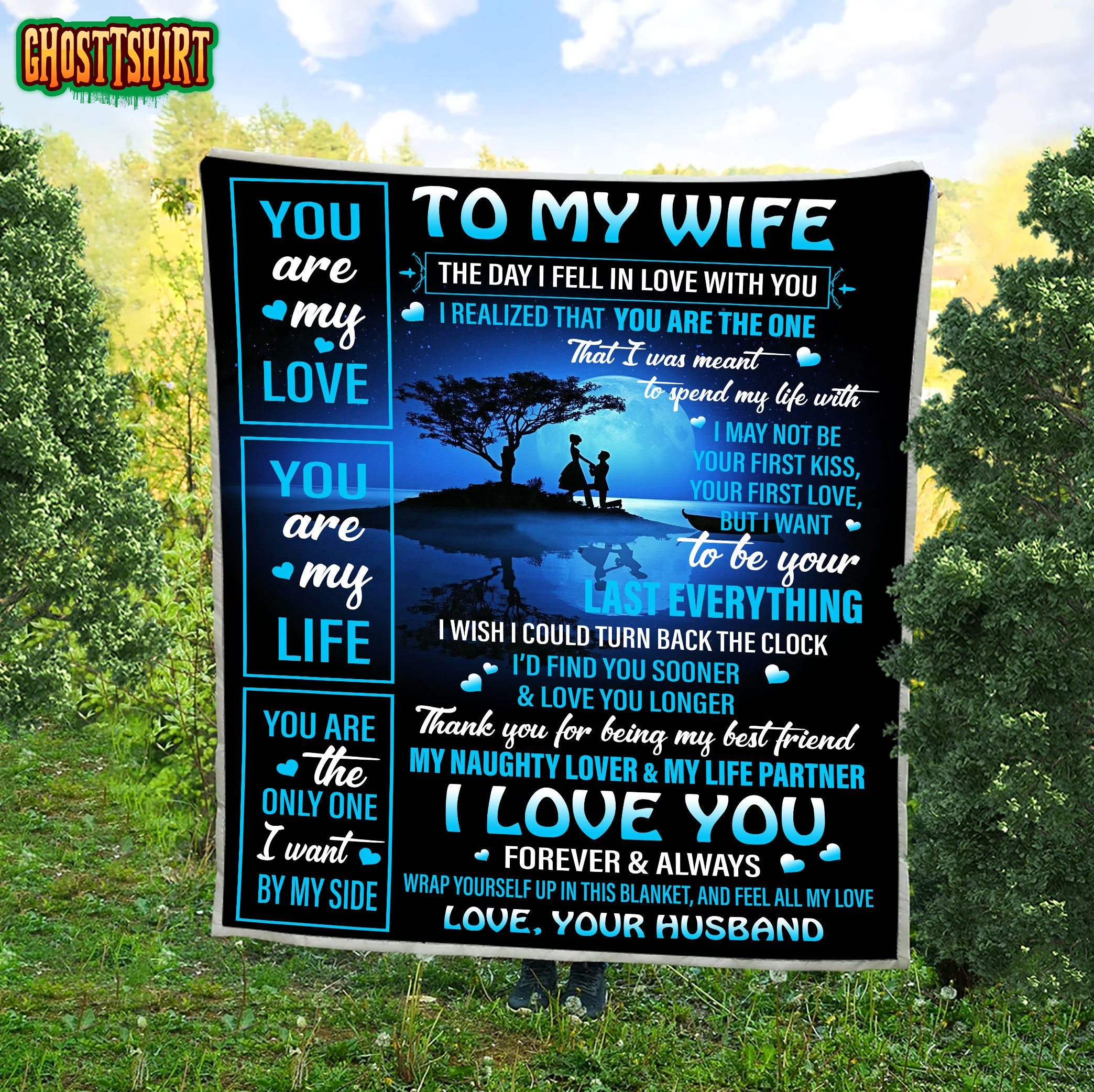 To My Wife You Are My Love Anniversary Customized Quilt Blanket