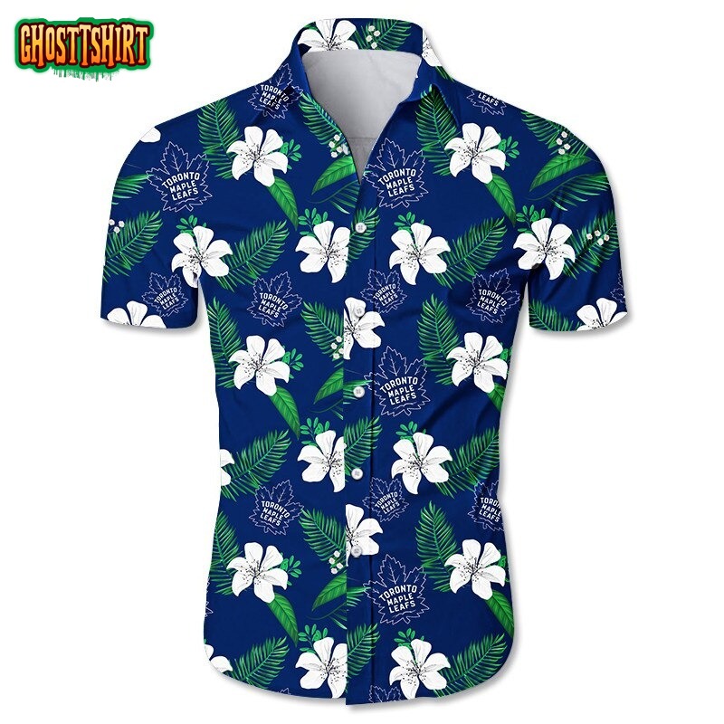 New York Giants Hawaiian Shirt Tropical Flower Short Sleeve