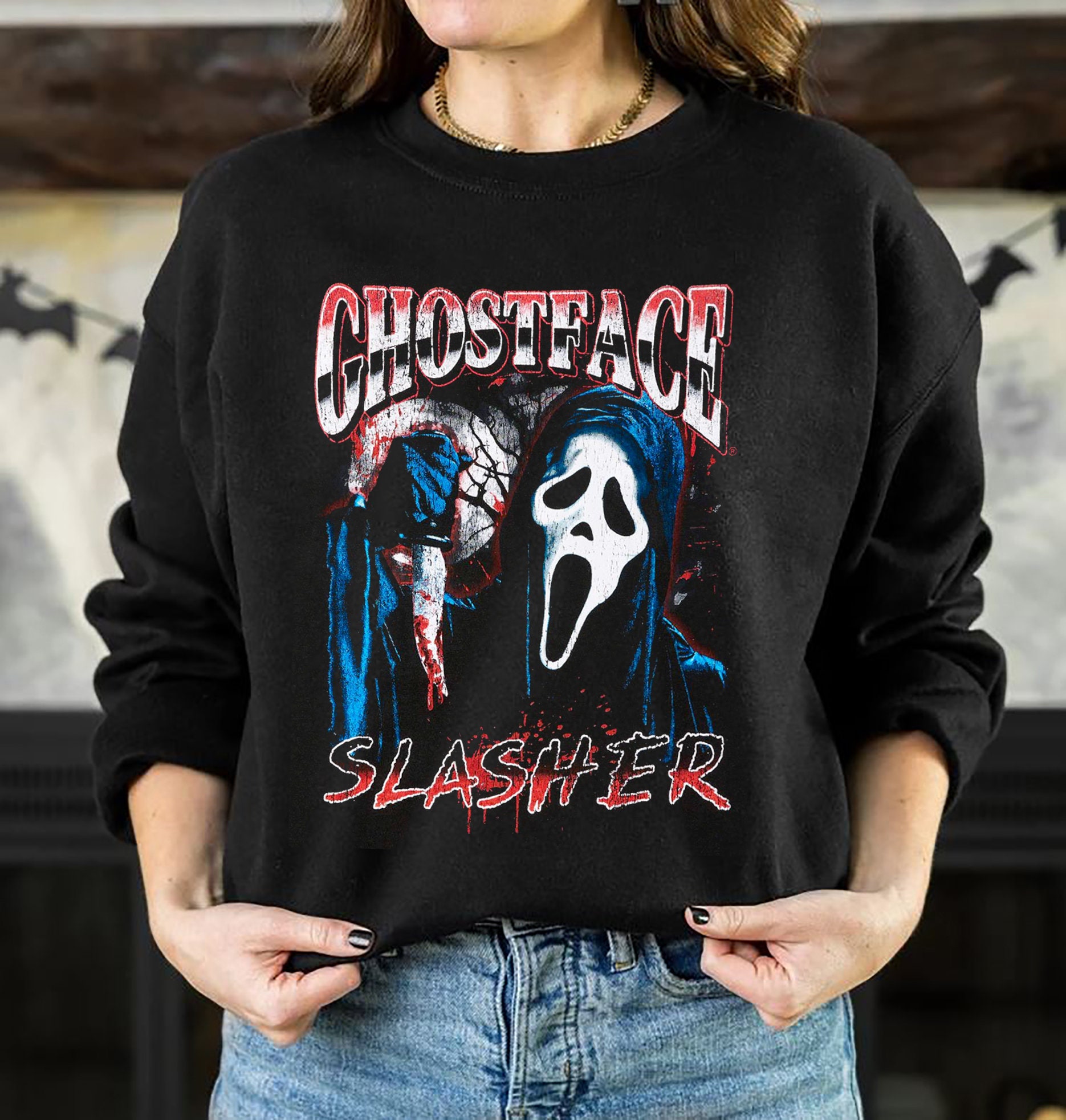 Vintage Ghostface Horror Slasher Sweatshirt