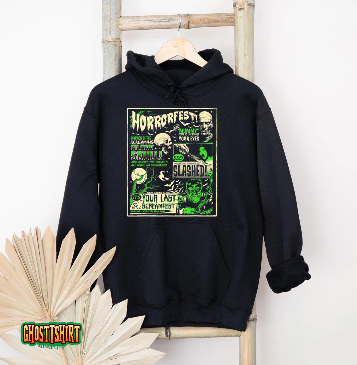 Vintage Horrorfest Halloween Movie Poster Old Time Horror T-Shirt
