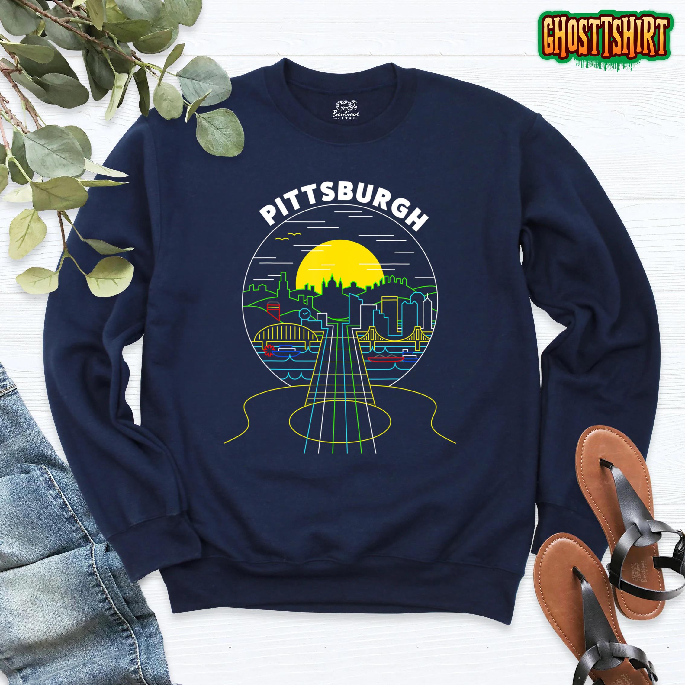 Vintage Pittsburgh Music Guitar – 412 Pittsburgh Bridges Sweatshirt