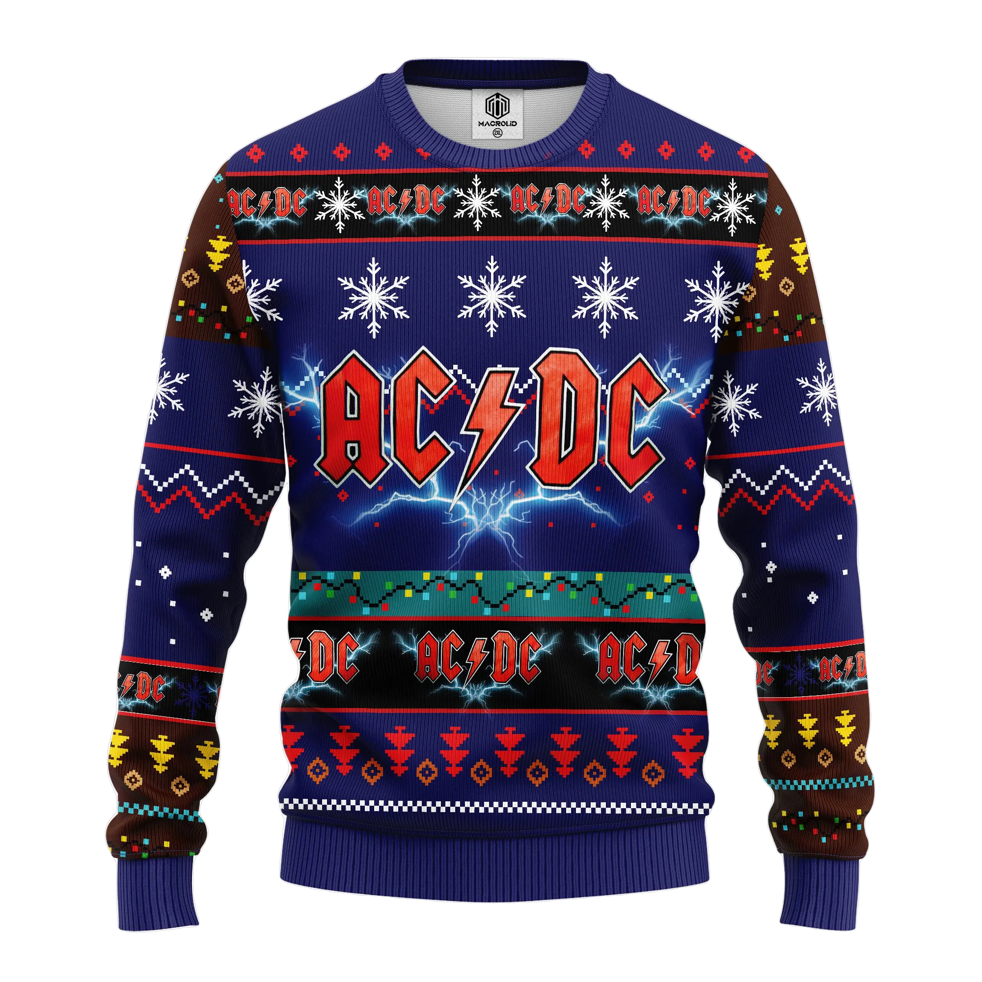ACDC Music Band Merry Christmas Gift Ugly Sweater