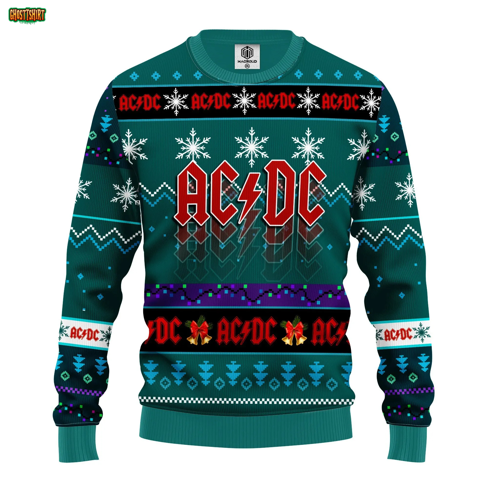 ACDC Music Band Merry Xmas Gift Ugly Christmas Sweater