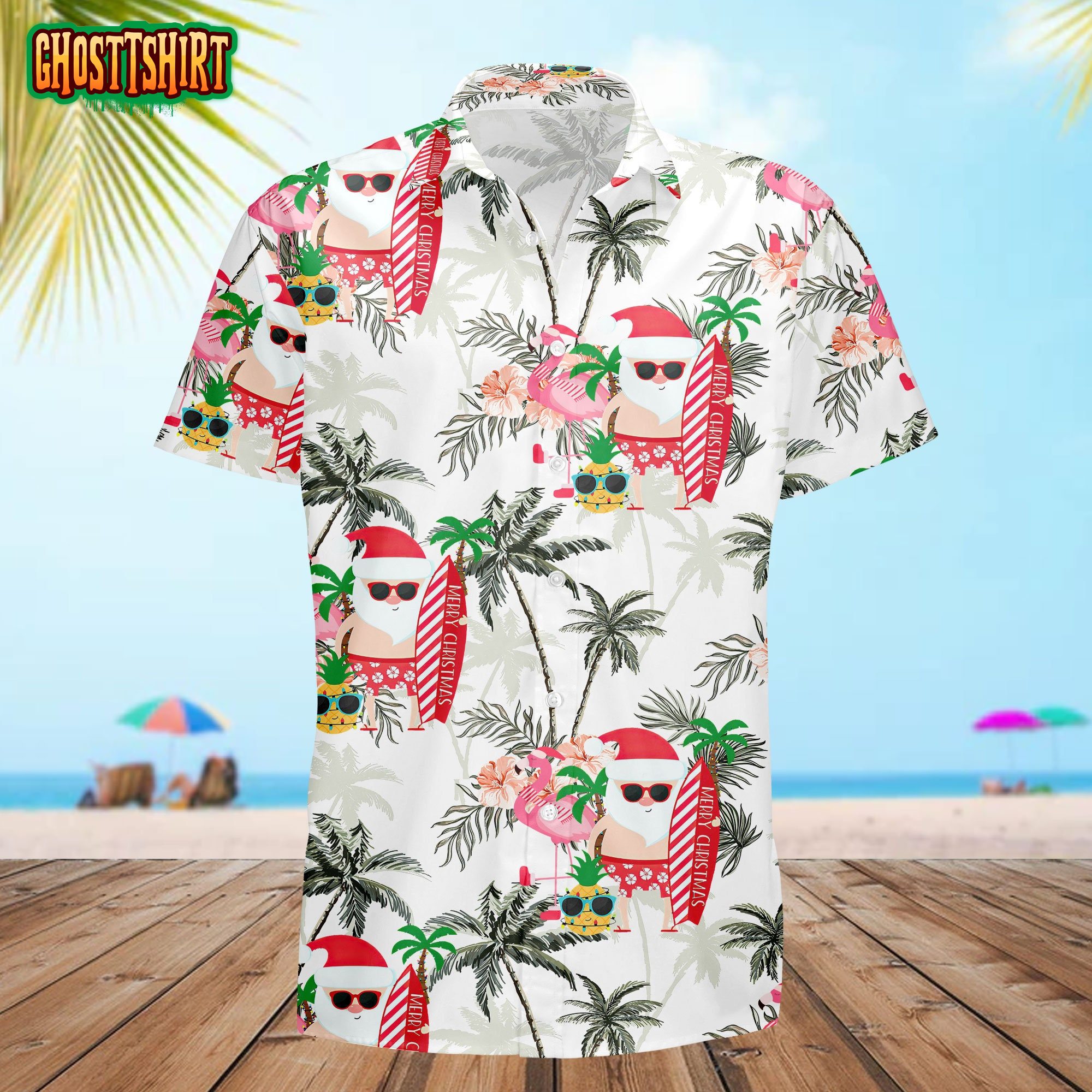 Christmas in July Santa Claus Hawaiian Shirt