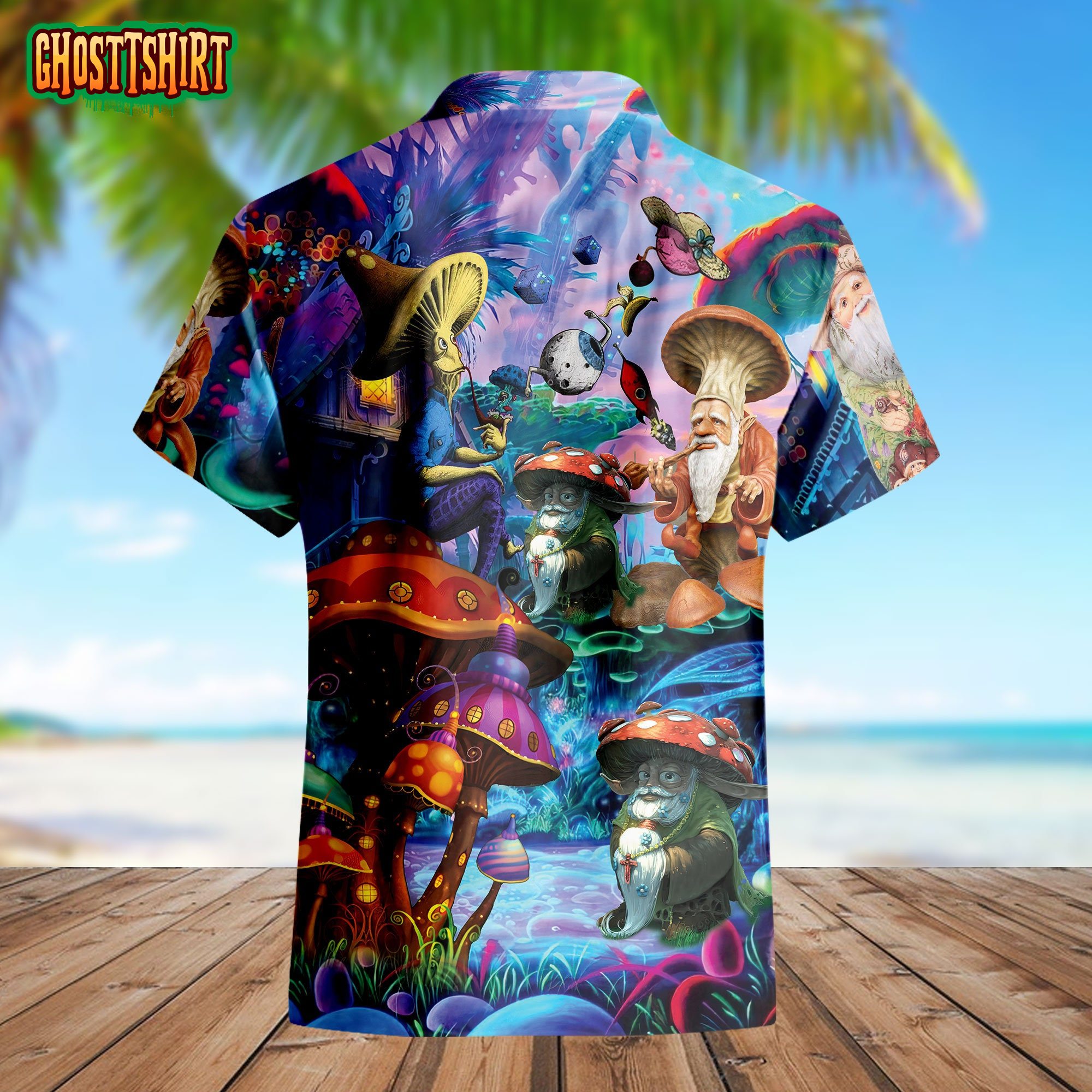 Colorful Mushroom Fairy Tale Movie Anime Shroom Hawaiian Shirt