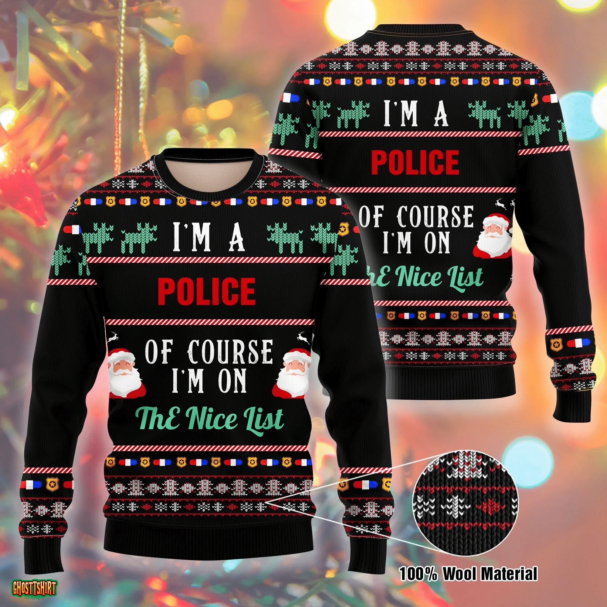 ugly christmas police sweater