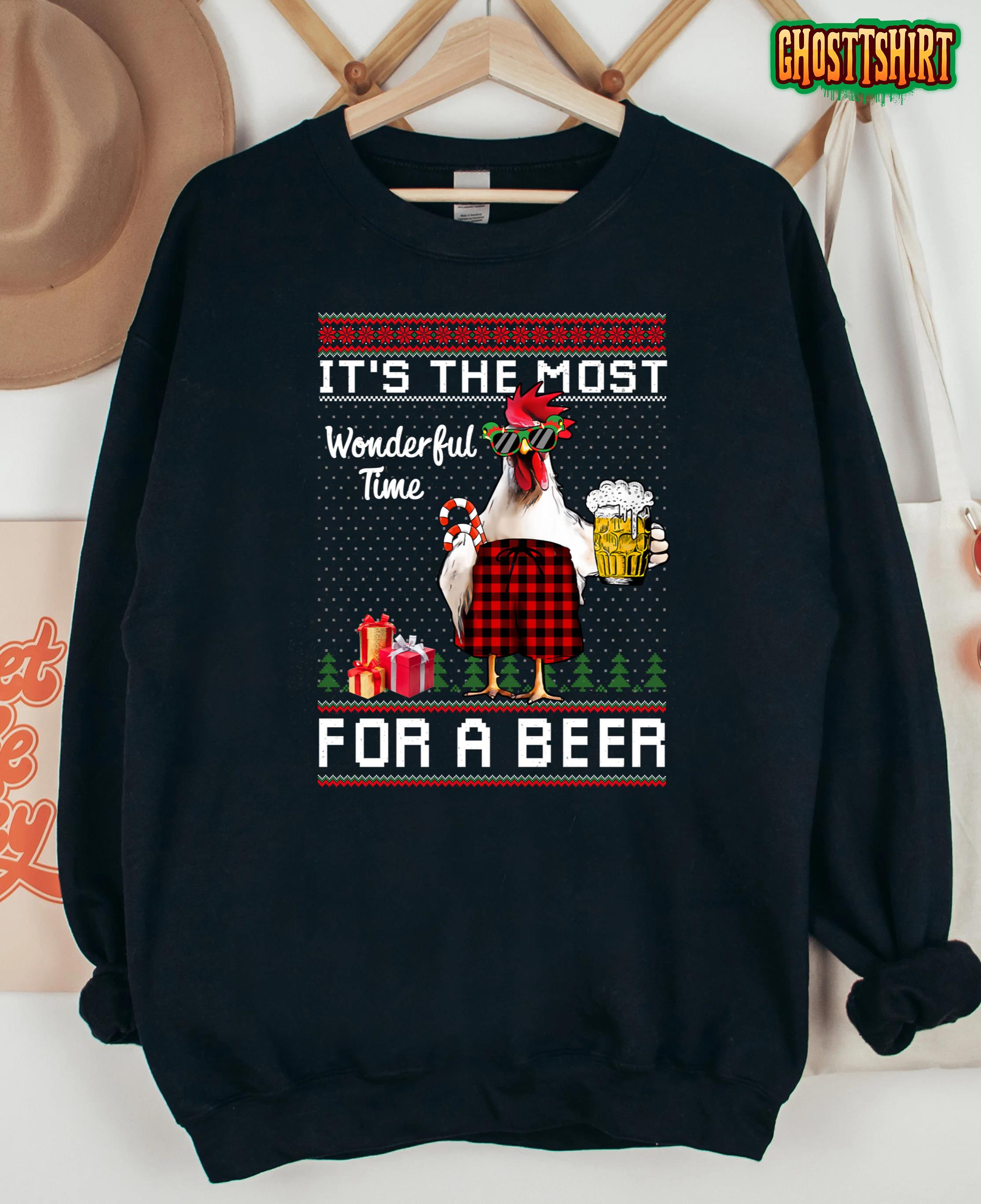 It’s The Most Wonderful Time For A Beer Christmas Men Xmas Sweatshirt