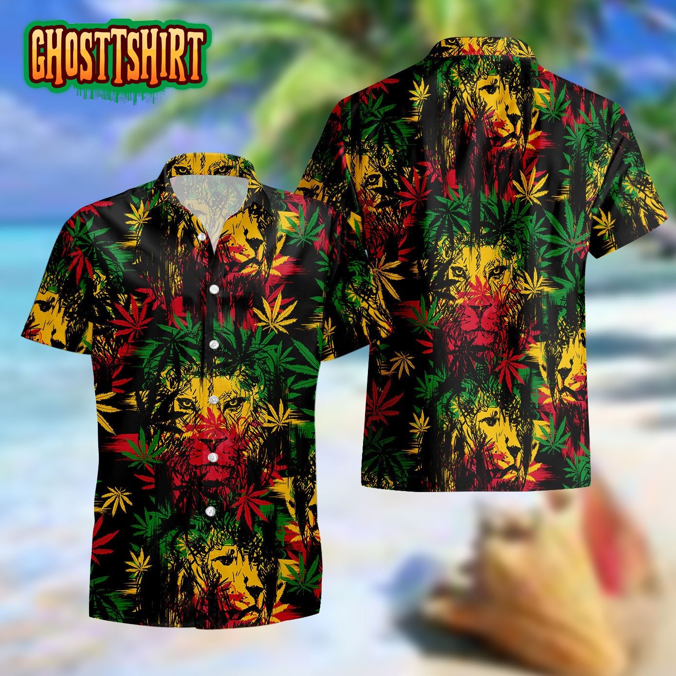 Jamaica Lion Colorful Hawaiian Shirt
