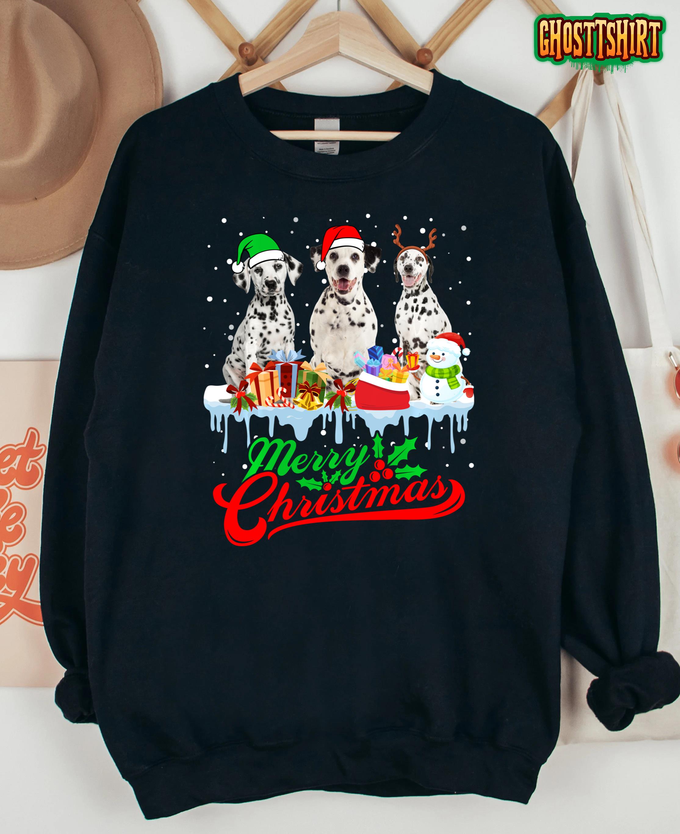 Merry Christmas Dalmatian Dog Funny Xmas Puppy Lover Sweatshirt
