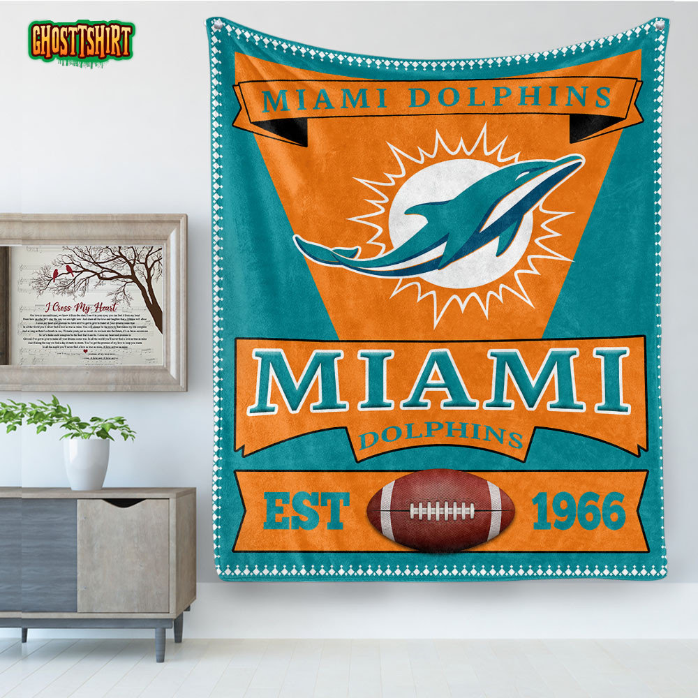 Miami Dolphins NFL 60'' x 70'' Hometown Logo Fleece  Blanket - W17537807867