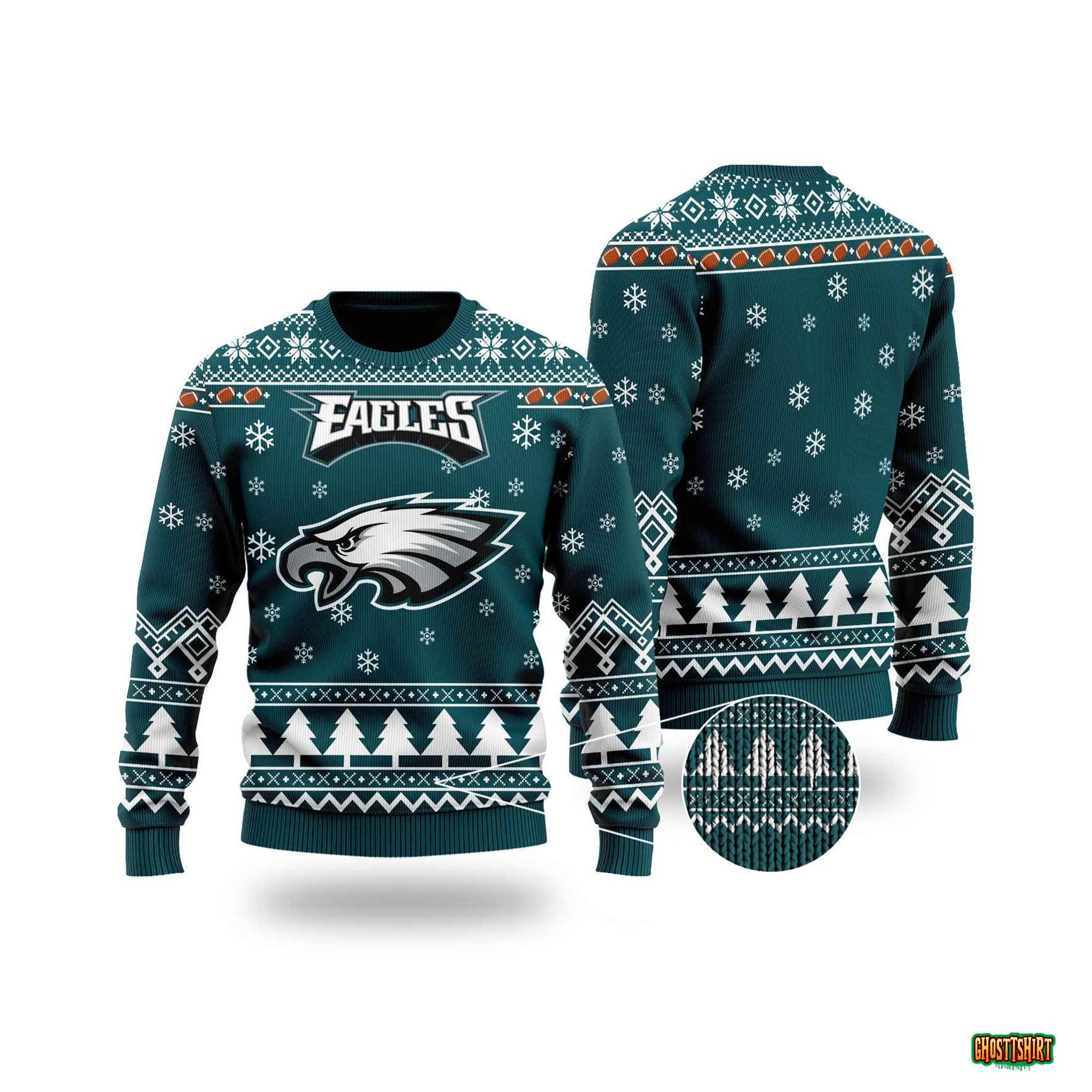 Philadelphia Eagles Bluetooth Light Up Ugly Sweater - Green