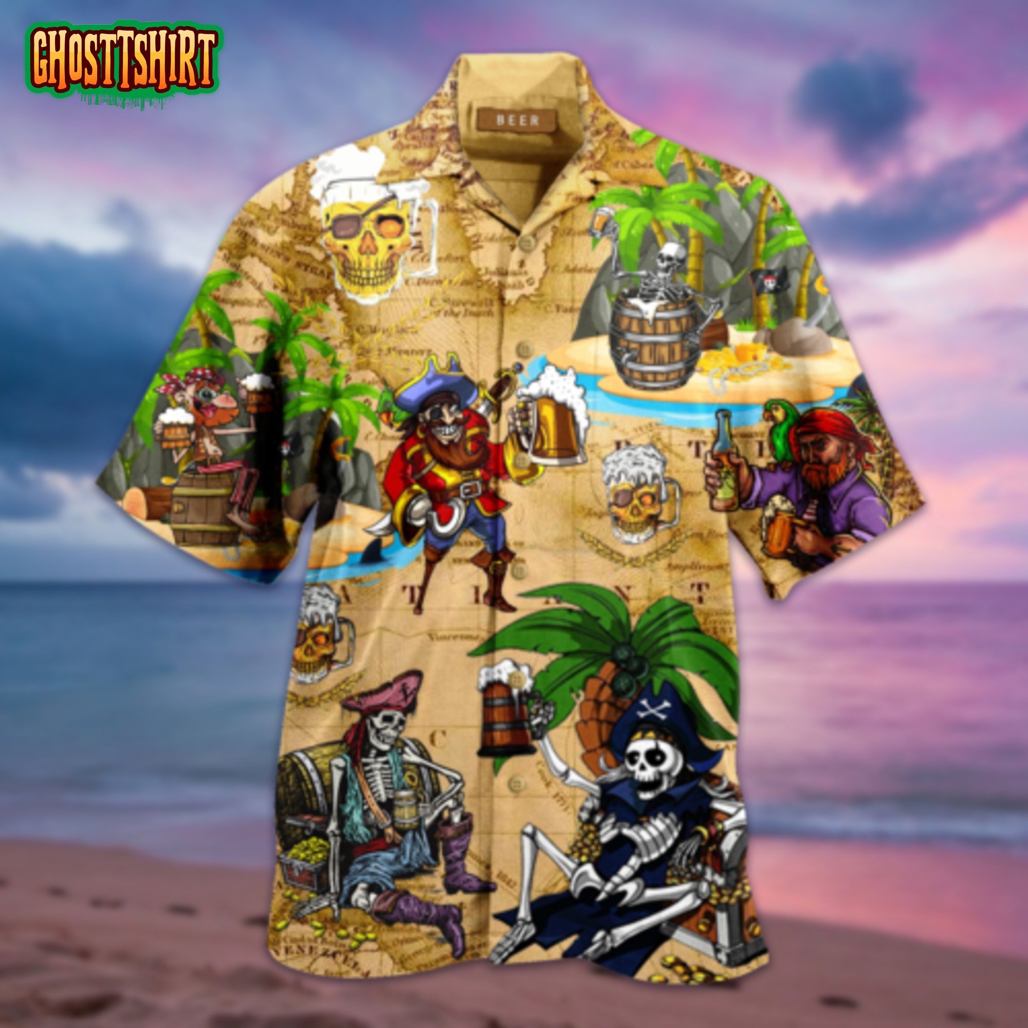 Pirates Drinking Beer Hawaiian Shirt