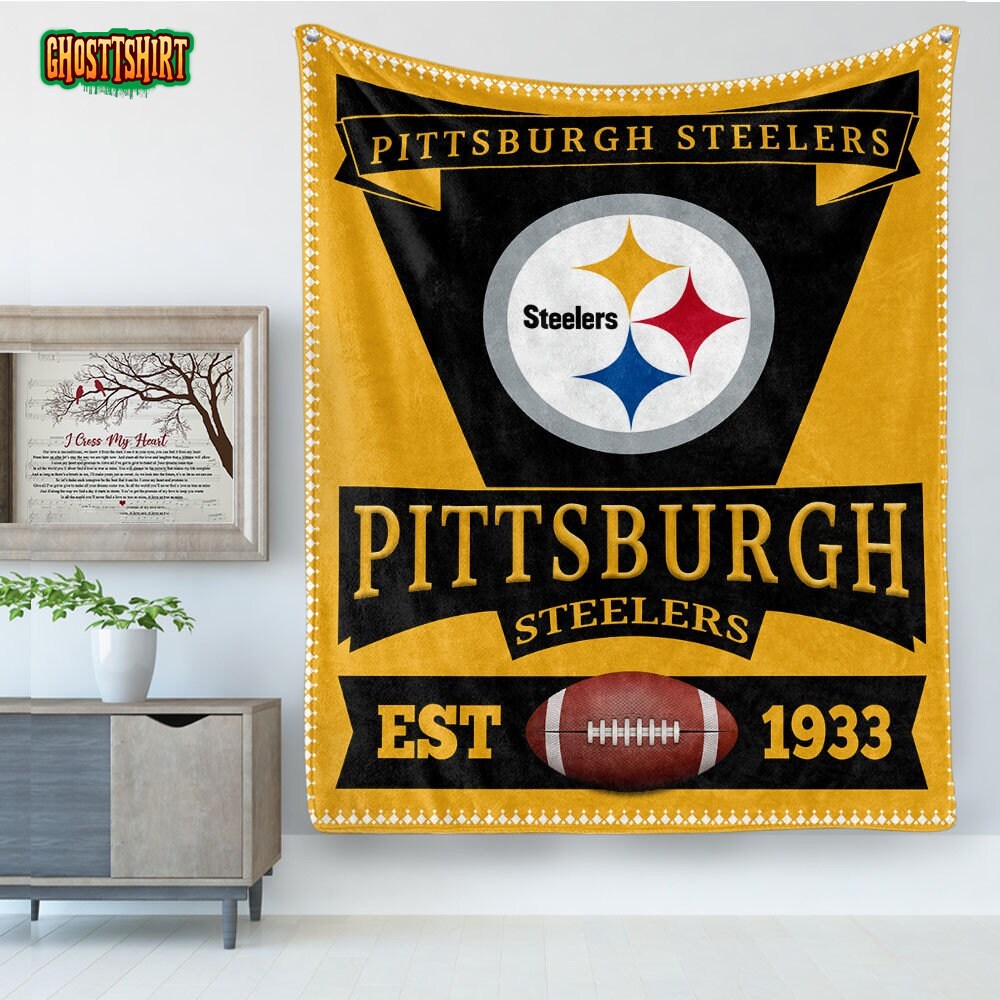 Pittsburgh Steelers EST Football American Sport Lover Gift Fleece Blanket
