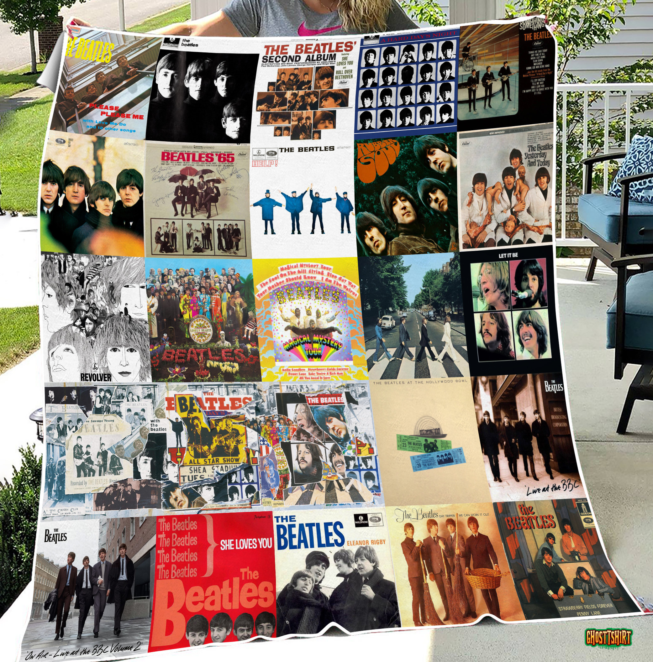 The Beatles Rock Band Quilt Blanket