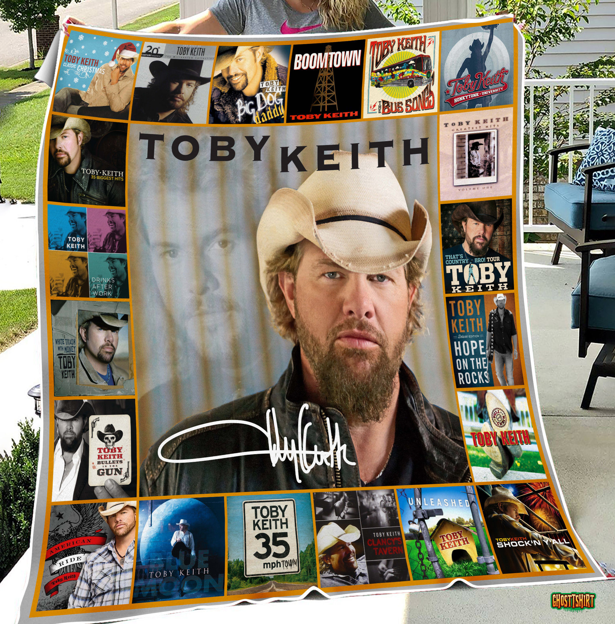 Toby Keith Collection Album Music Quilt Blanket